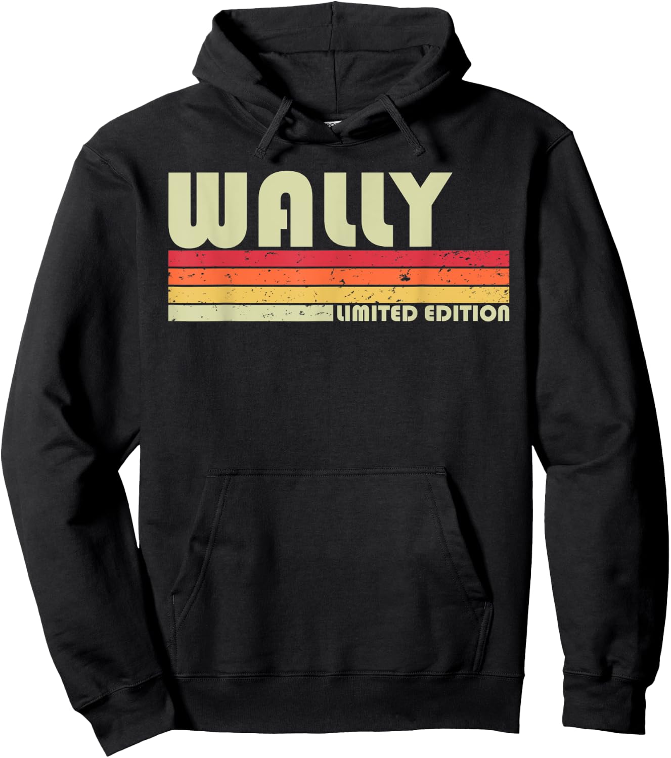 WALLY Gift Name Personalized Funny Retro Vintage Birthday Hoodie - Hoodie | Black
