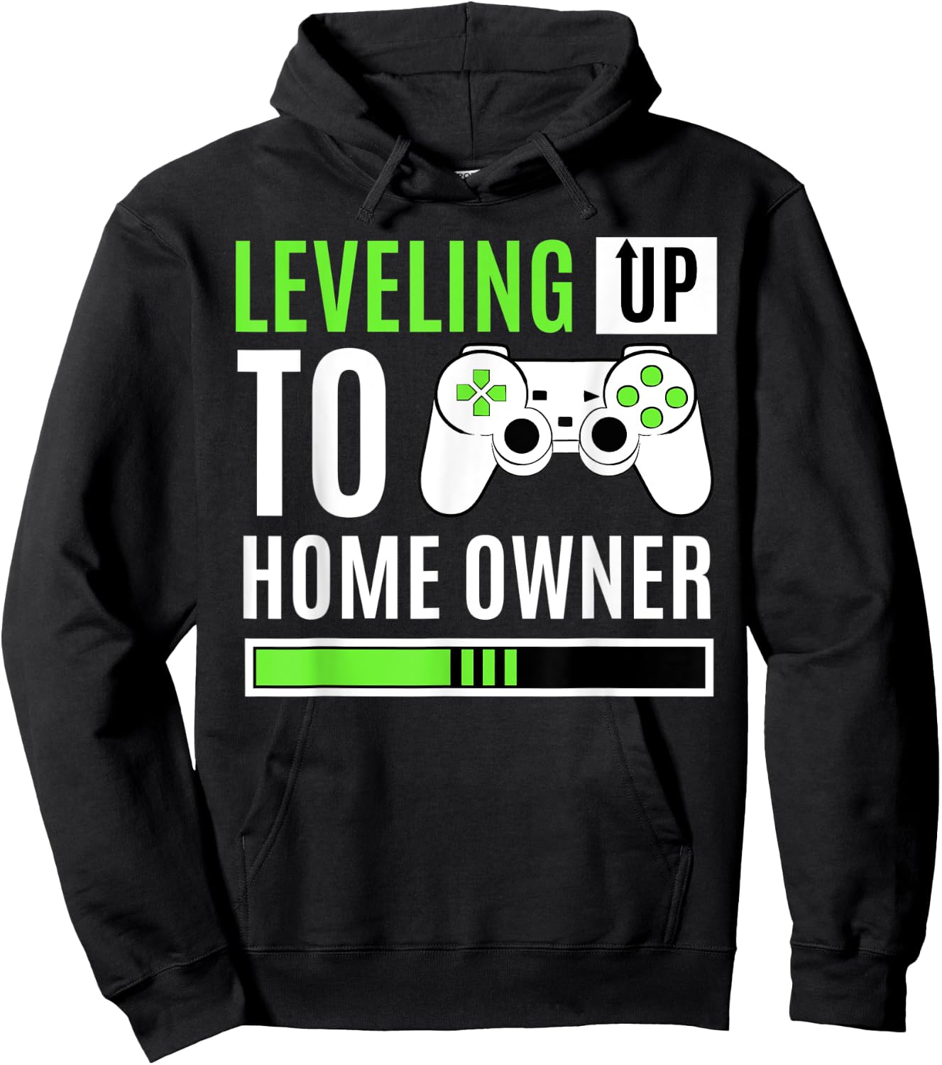Leveling Up To Home Owner Gaming House Warming Celebration Hoodie - Hoodie | Black