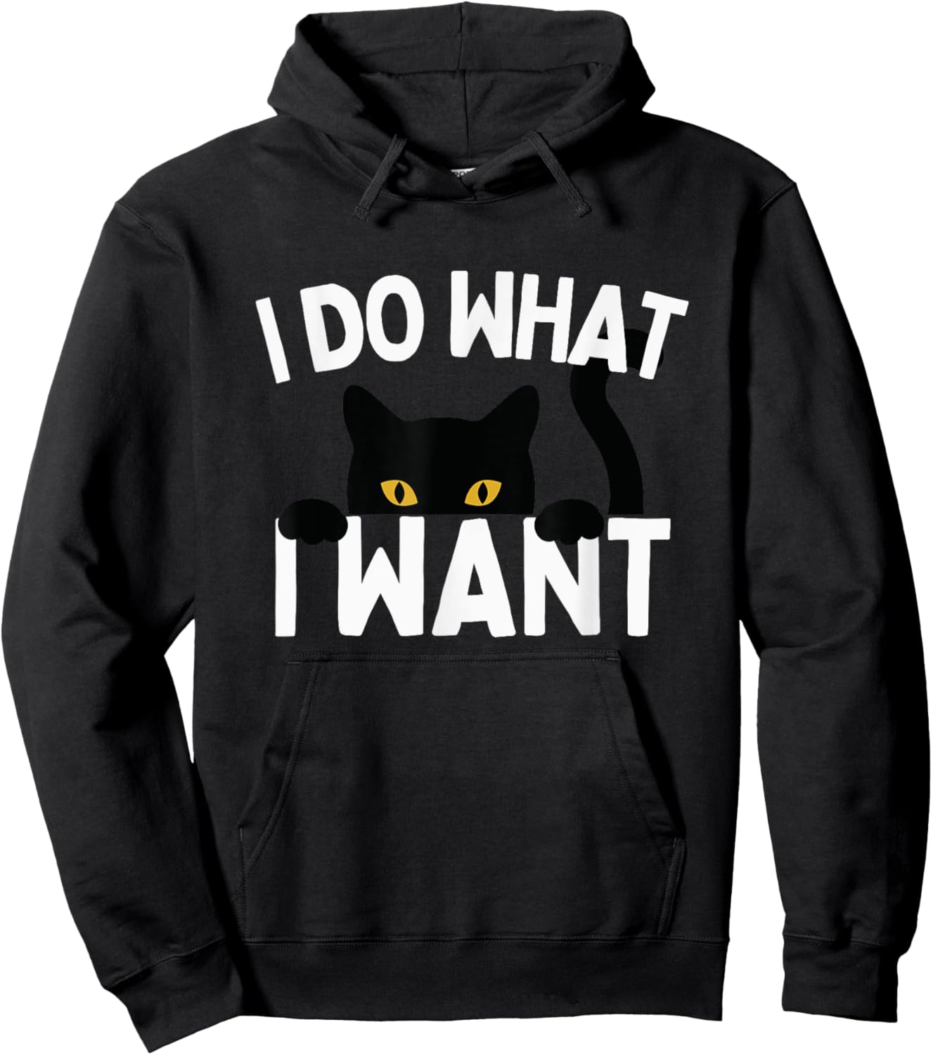I Do What I Want Cat Funny Black Cat Men Women Kids Hoodie - Hoodie | Black