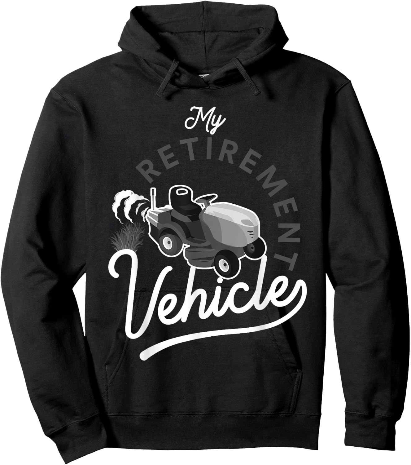 My Retirement Vehicle Funny Lawn Mower Gardening Lover Pun Hoodie - Hoodie | Black