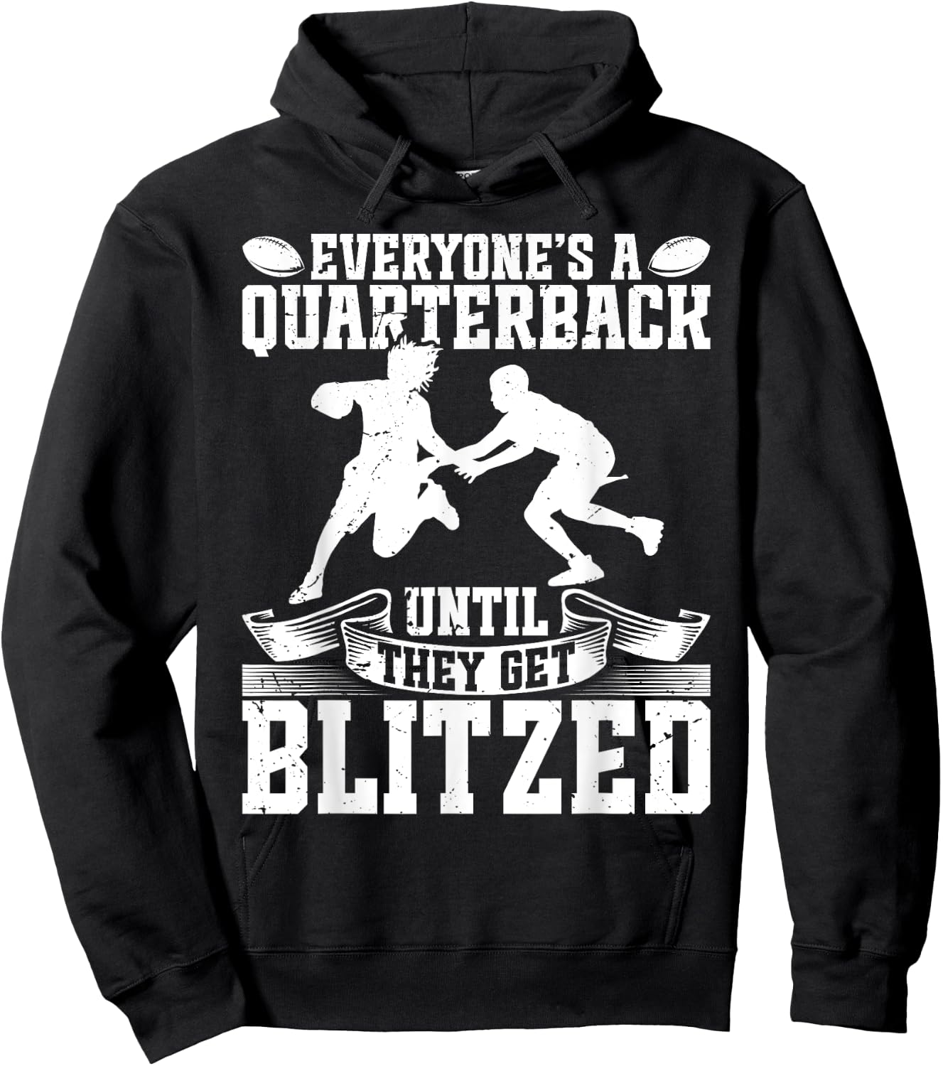 Flag Football Quarterback Hoodie - Hoodie | Black