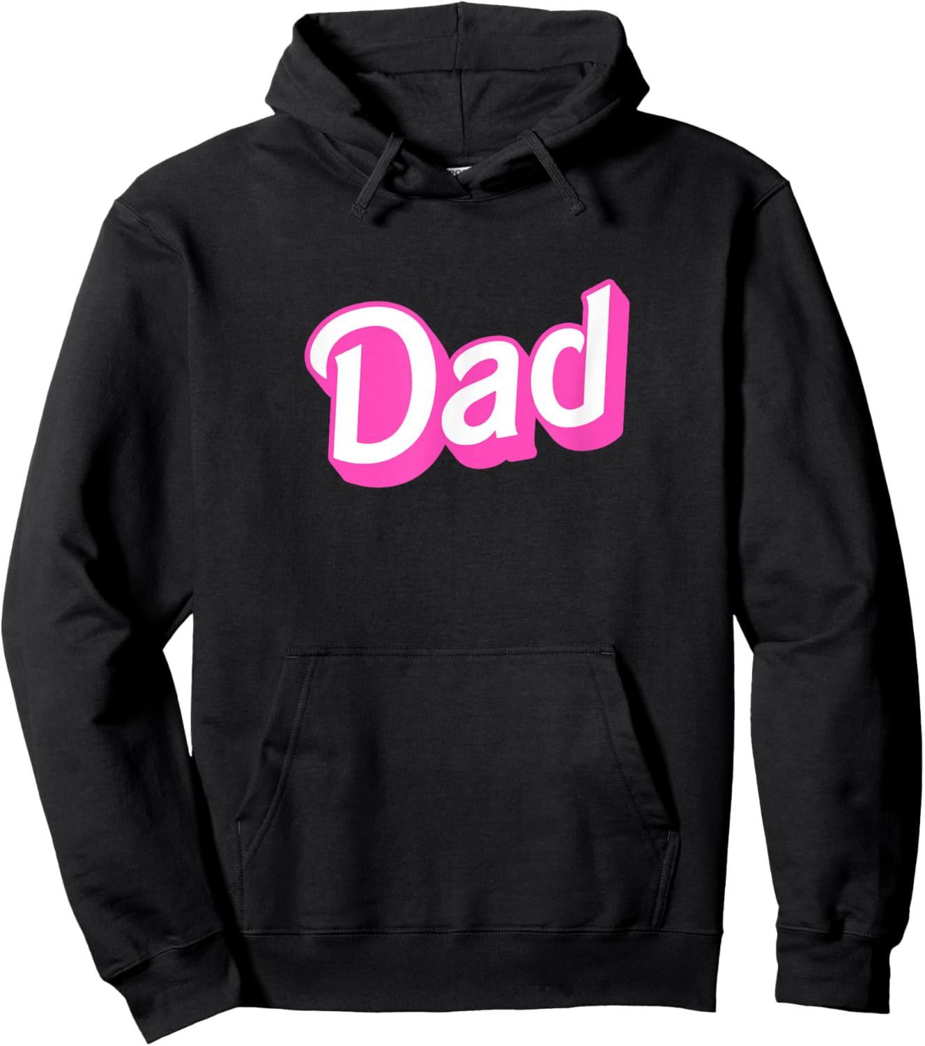 Dad Pink & White Overlapping Font Halloween Costume Hoodie - Hoodie | Black