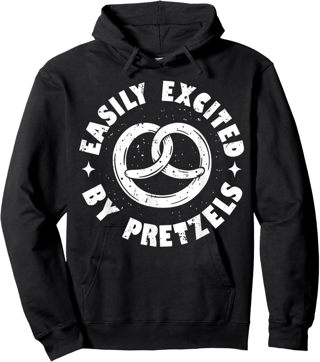 Easily Excited By Pretzels German Pretzel Lover Funny Hoodie - Hoodie | Black