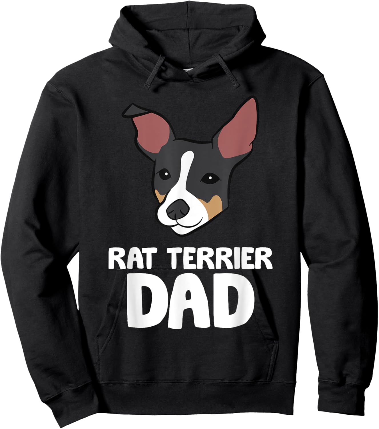 Rat Terrier Dog Owner Papa Funny Rat Terrier Dad Women Girls Kids Hoodie - Hoodie | Black
