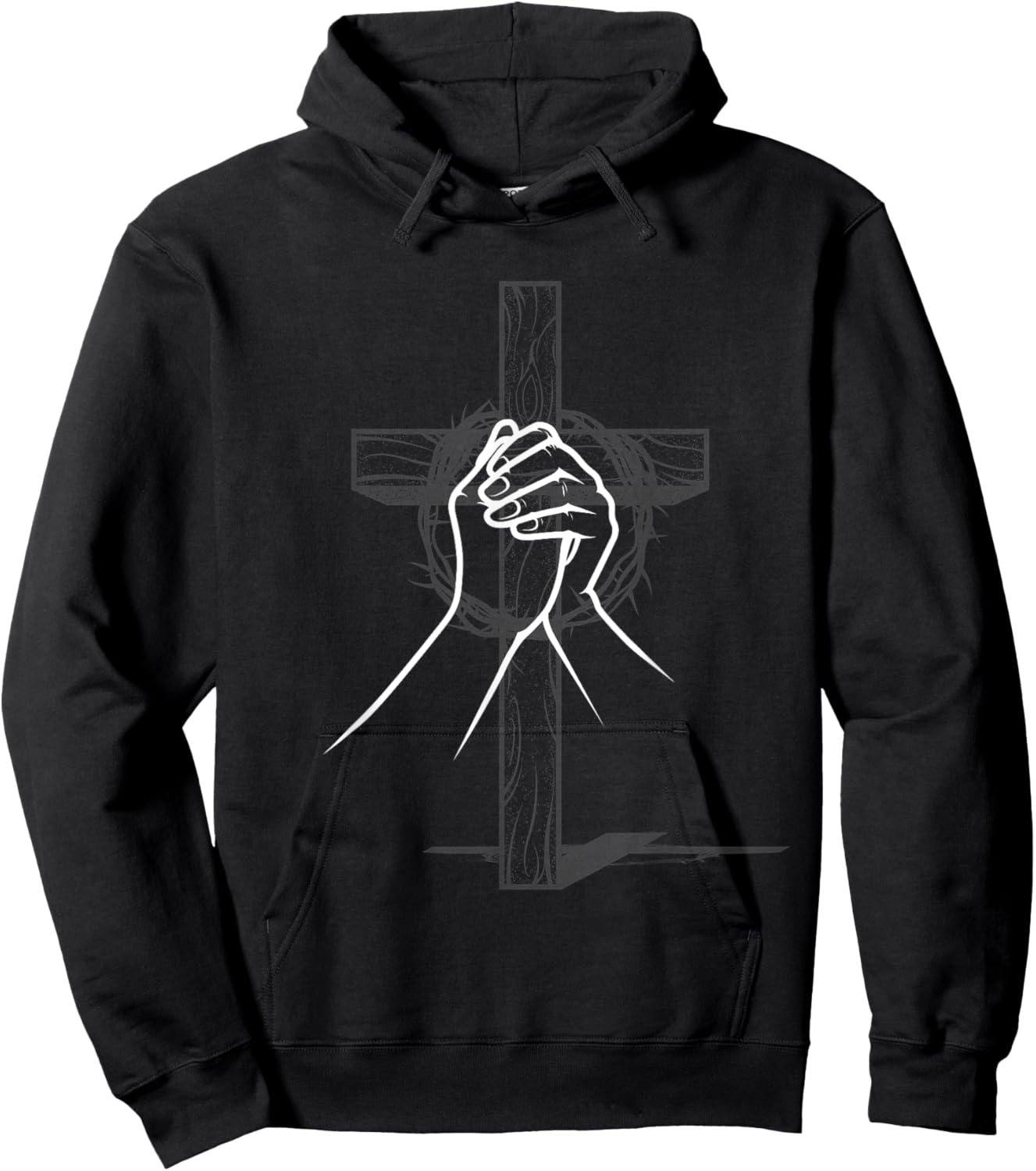 Cross Praying Hands Prayer Christian Gifts Hoodie - Hoodie | Black