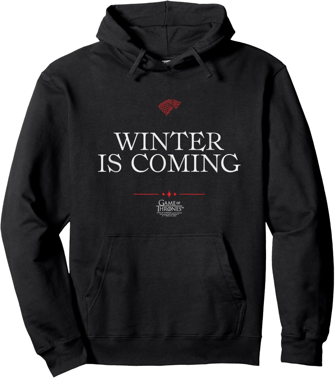 Game of Thrones Winter is Coming Text Small Hoodie - Hoodie | Black