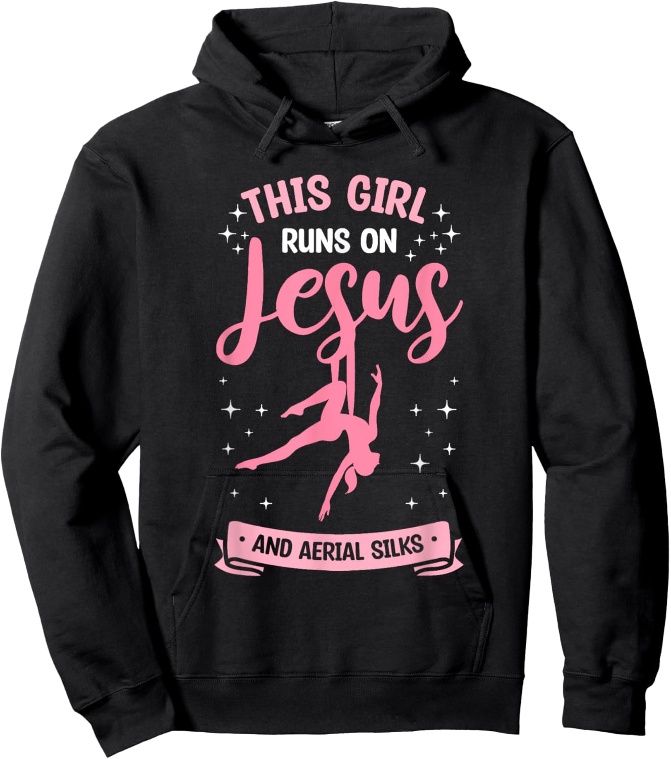 This Girl Runs On Jesus And Aerial Silks Aerial Yoga Hoodie - Hoodie | Black