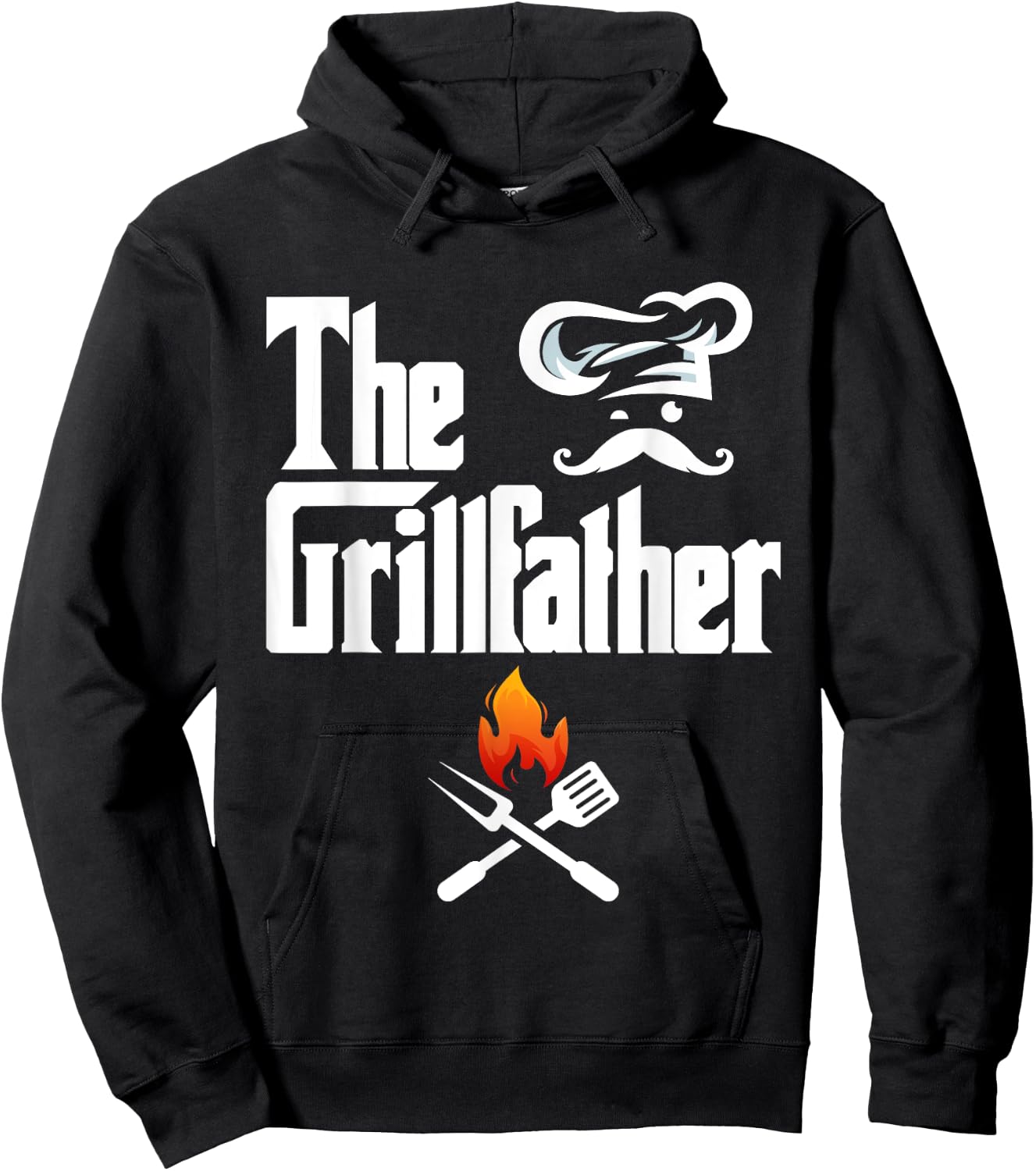 The Grillfather BBQ Grill & Smoker Graphic Barbecue Dad Hoodie - Hoodie | Black