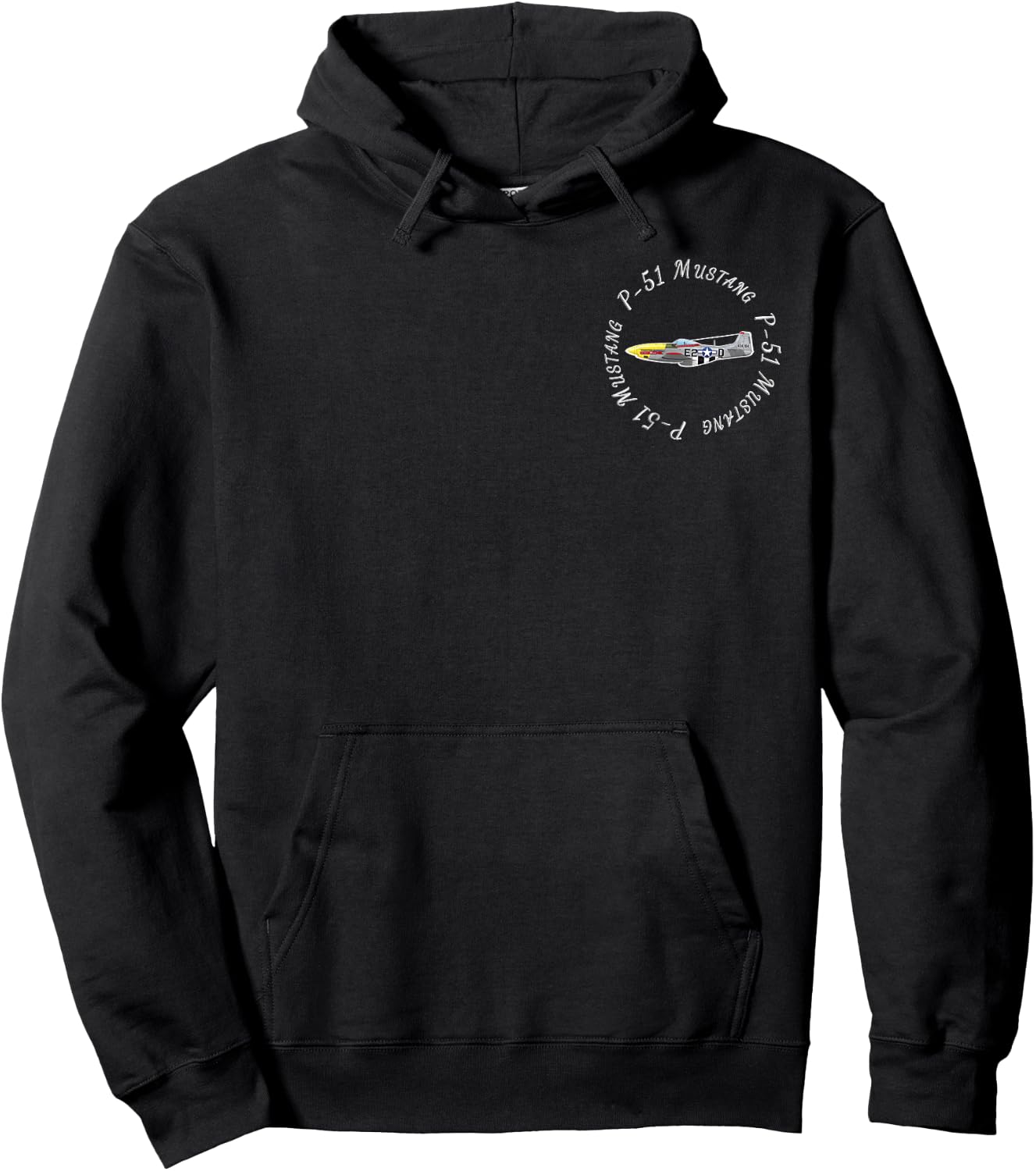 P-51 Mustang Shirt Military Aircraft Hoodie - Hoodie | Black
