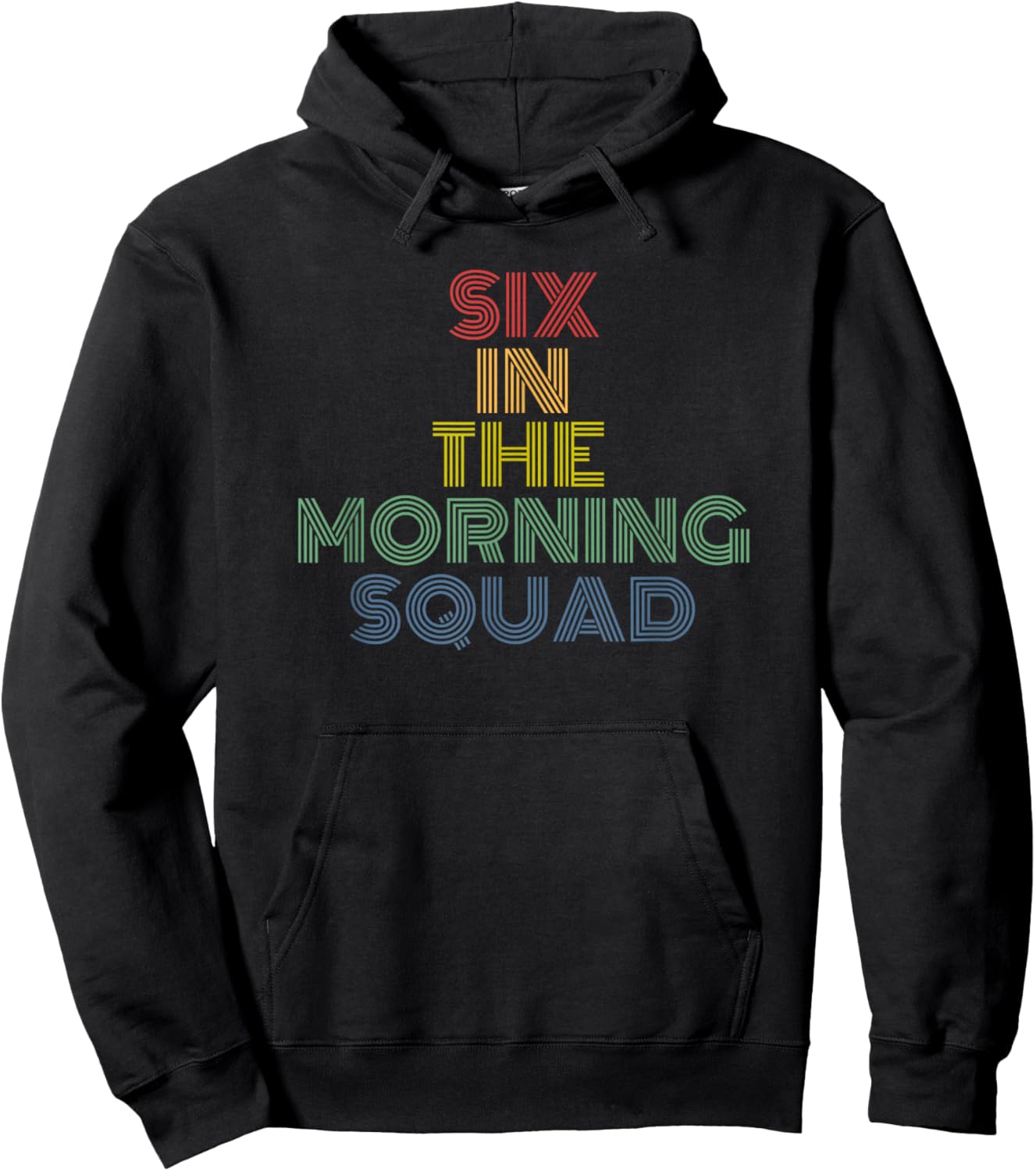Six In The Morning Squad retro 70s vintage Hoodie - Hoodie | Black