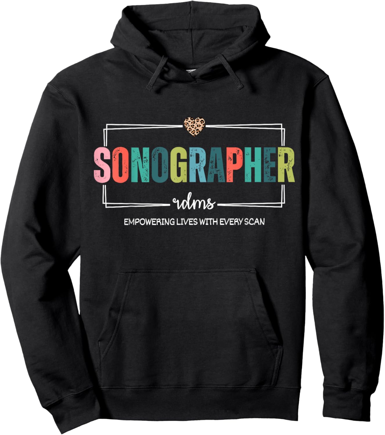 Retro Sonographer RDMS Sonography Ultrasound Tech Graduation Hoodie - Hoodie | Black