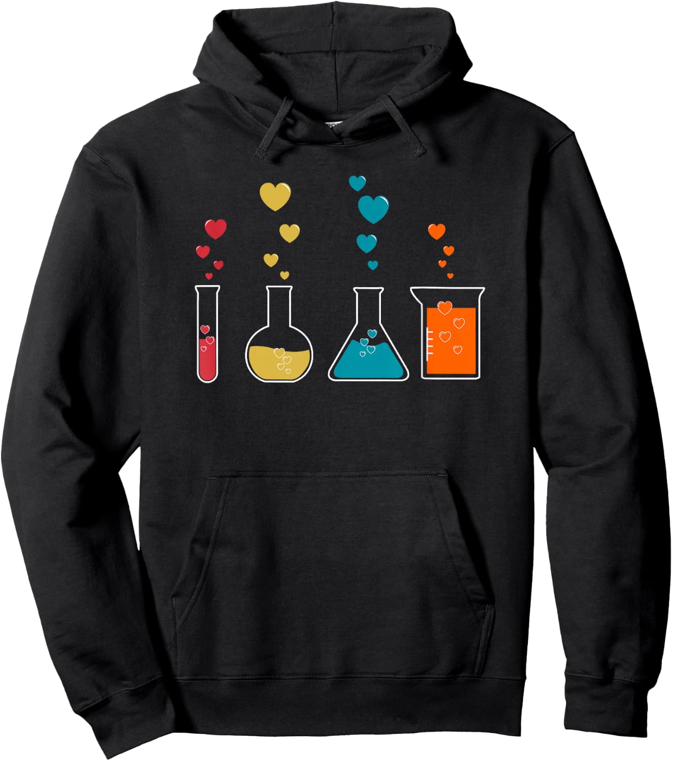 Cute Chemistry Hearts Science Valentines Gift Nerd Hoodie - Hoodie | Black