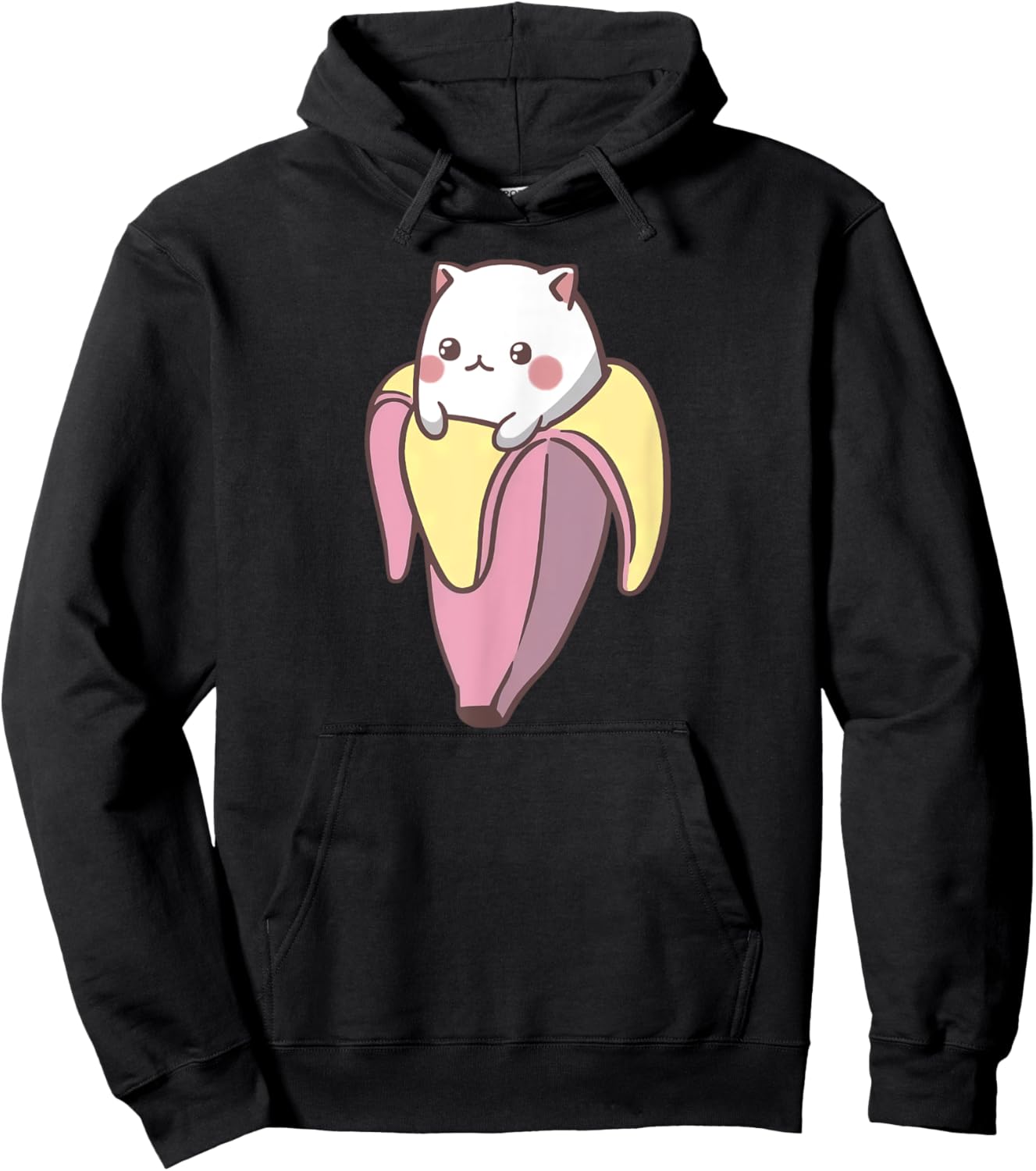 Banana Cat Funny Kawaii Bananya Gift Bday Hoodie - Hoodie | Black