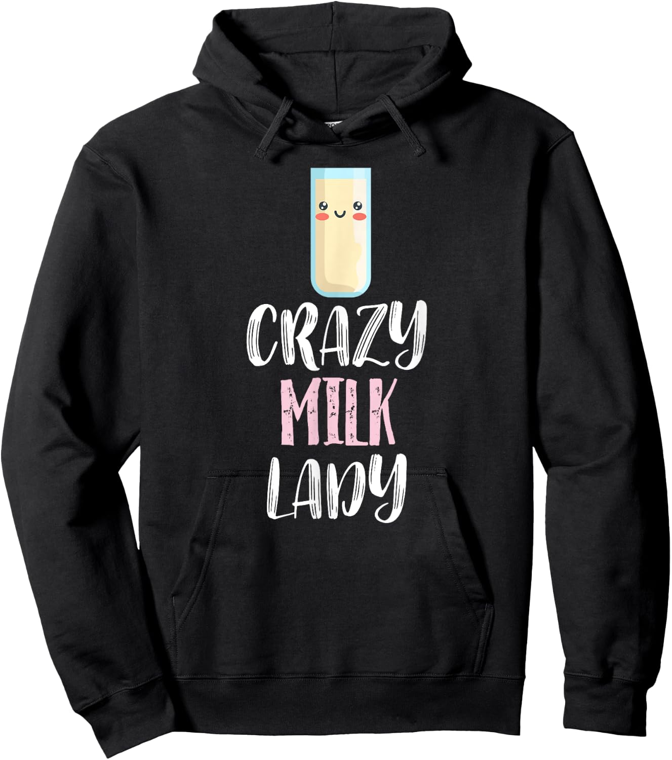 Crazy Milk Lady – Cute Milk Lovers Hoodie - Hoodie | Black