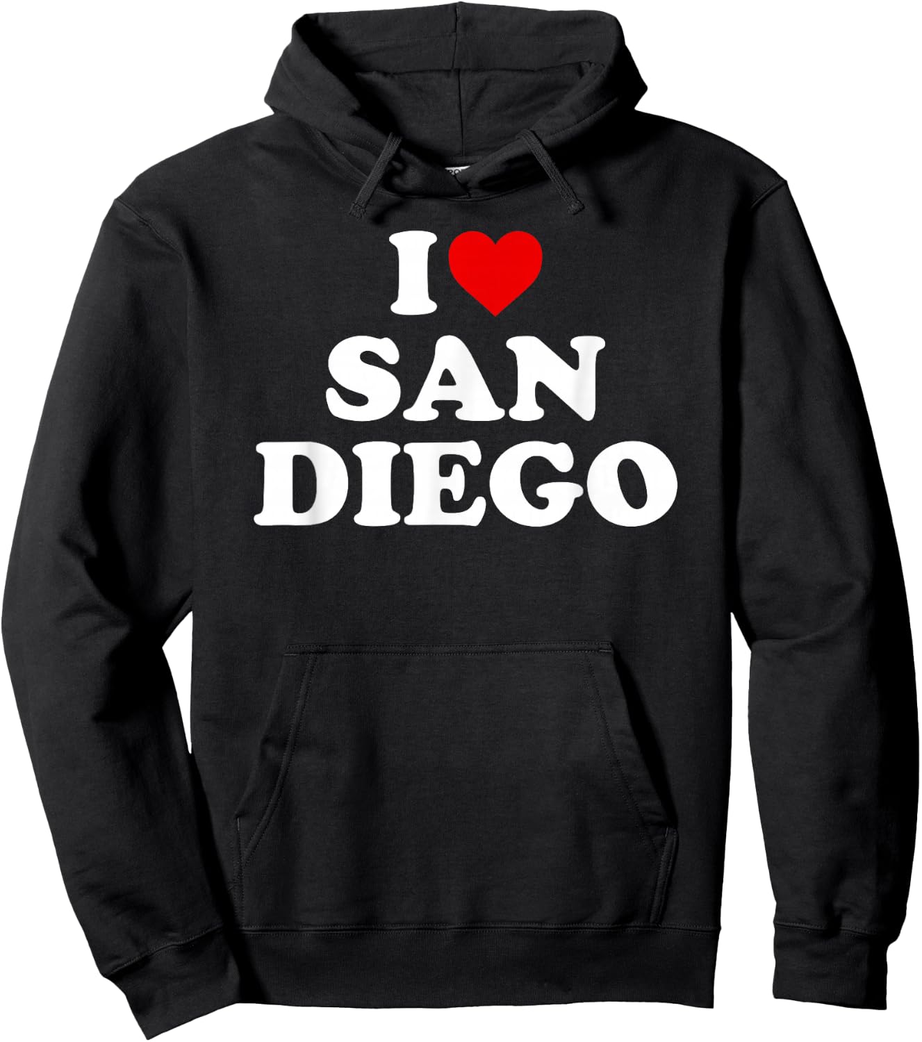 I Love San Diego - Heart Hoodie - Hoodie | Black