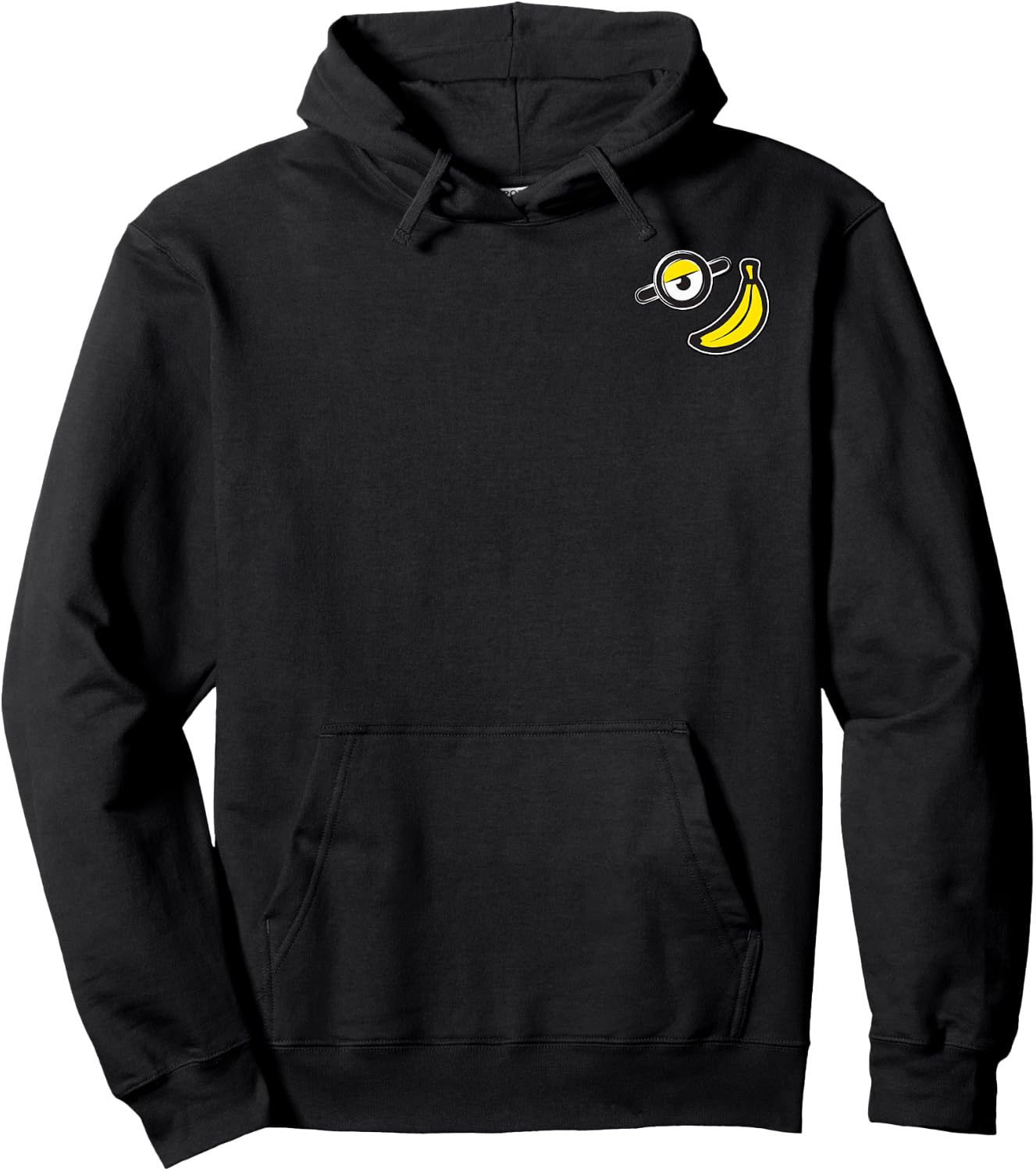 Despicable Me Minions Eye and Banana Patch Pocket Logo Hoodie - Hoodie | Black