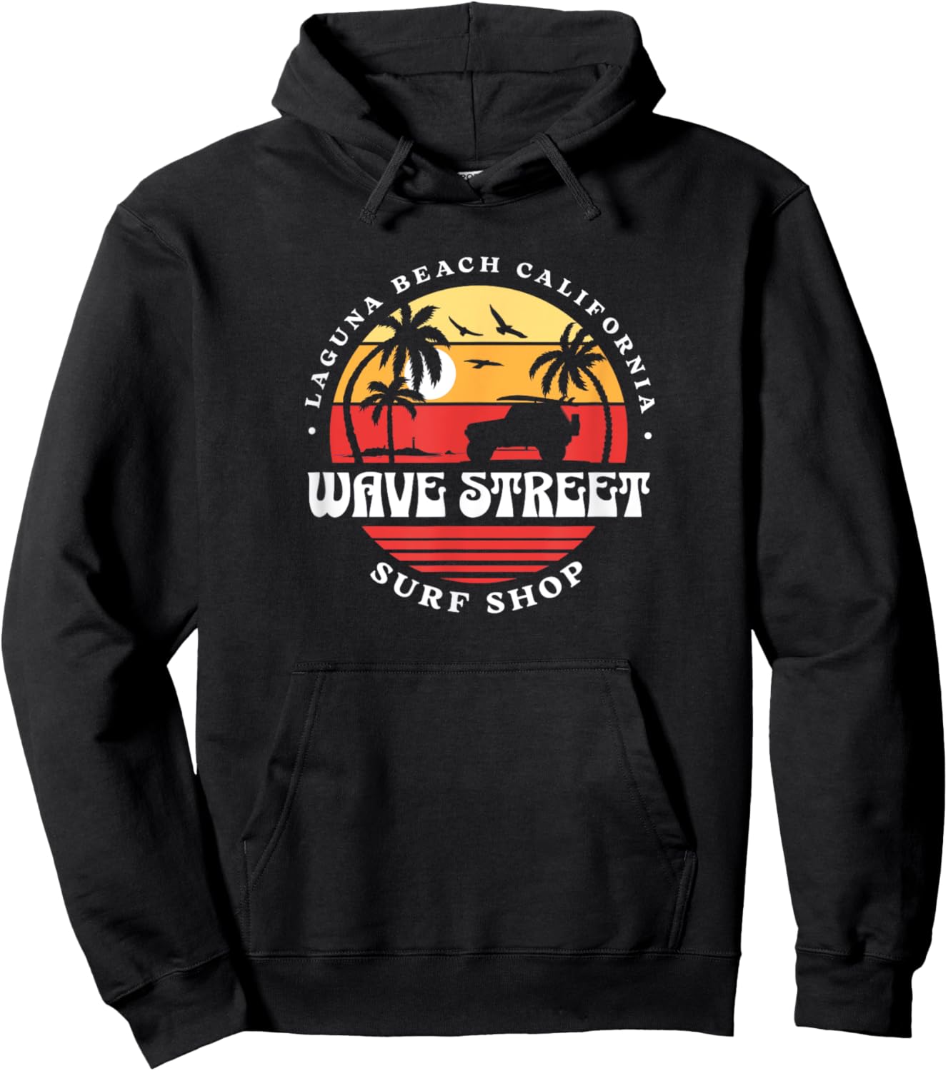 WAVE STREET SURF SHOP Beach Bum Logo Hoodie - Hoodie | Black