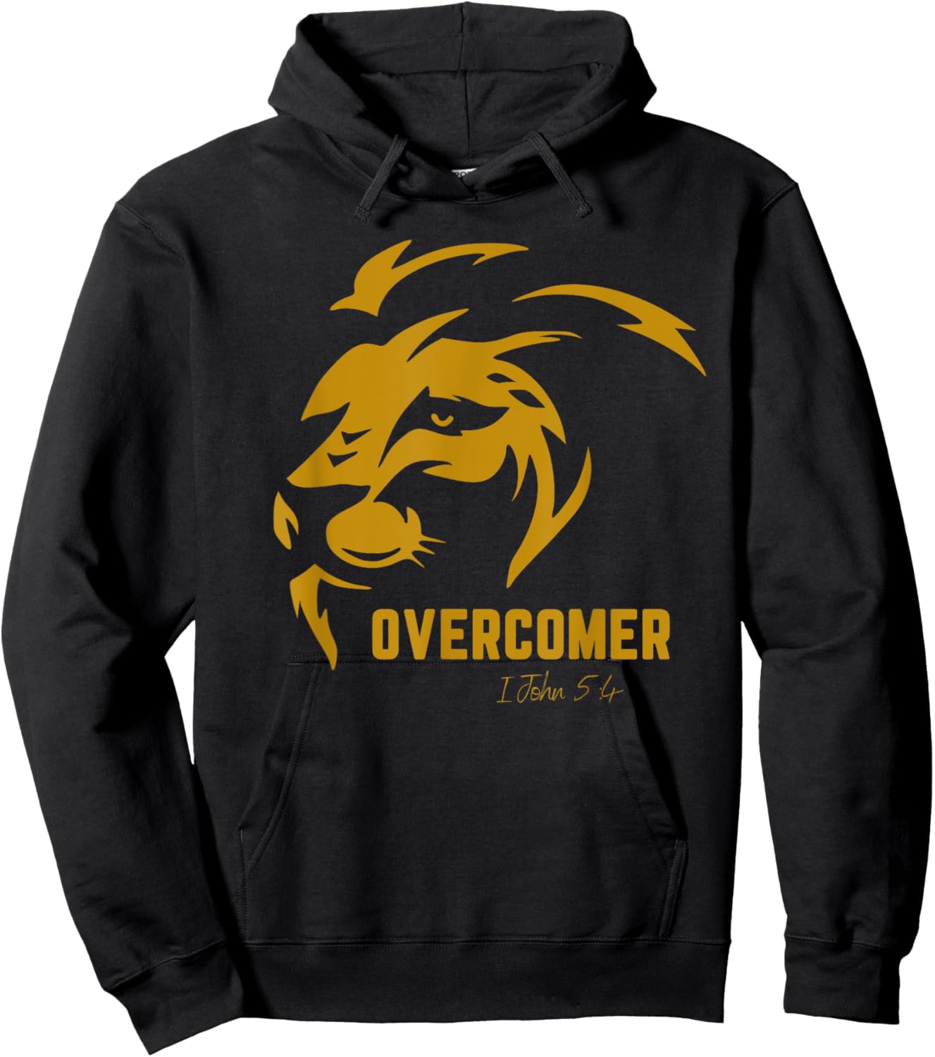 Christian Faith Overcomer Motivational Jesus Lion of Judah Hoodie - Hoodie | Black
