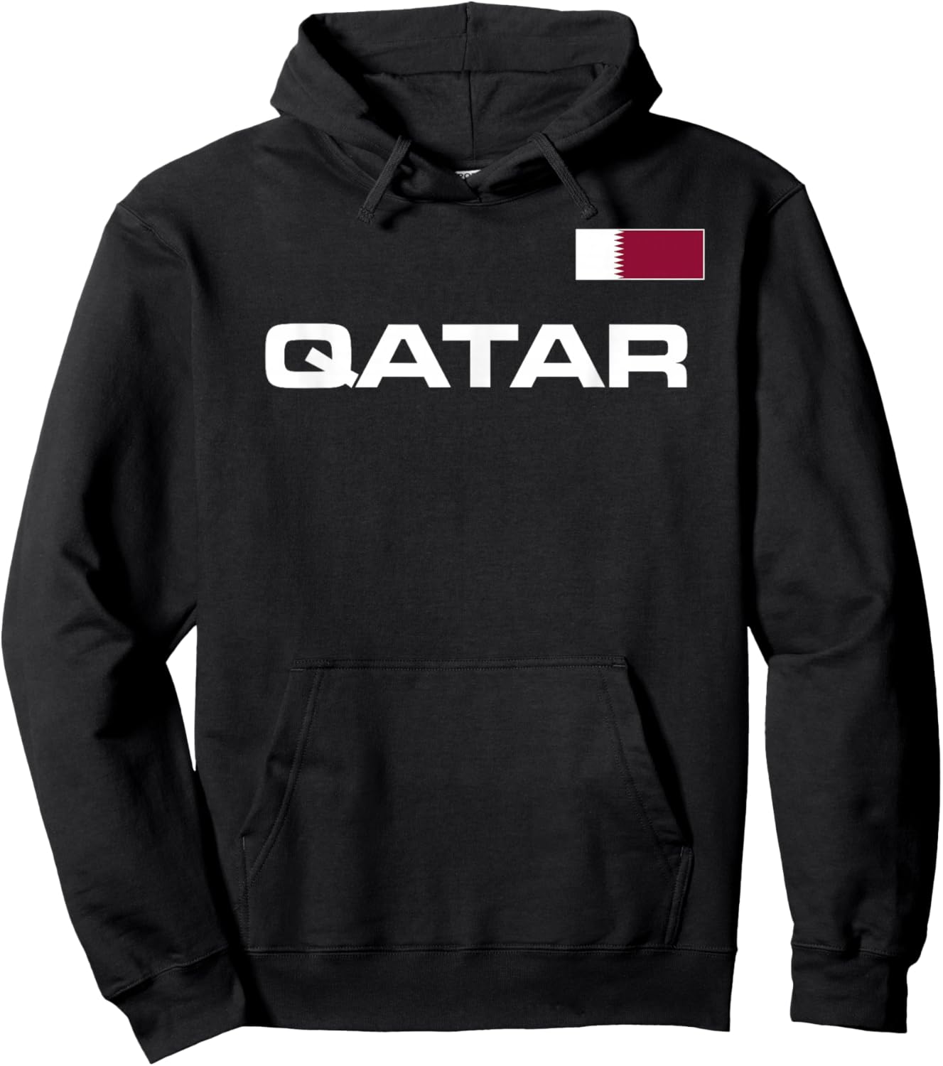 Qatar Flag Sporty Jersey Qatari Athletic Style Hoodie - Hoodie | Black