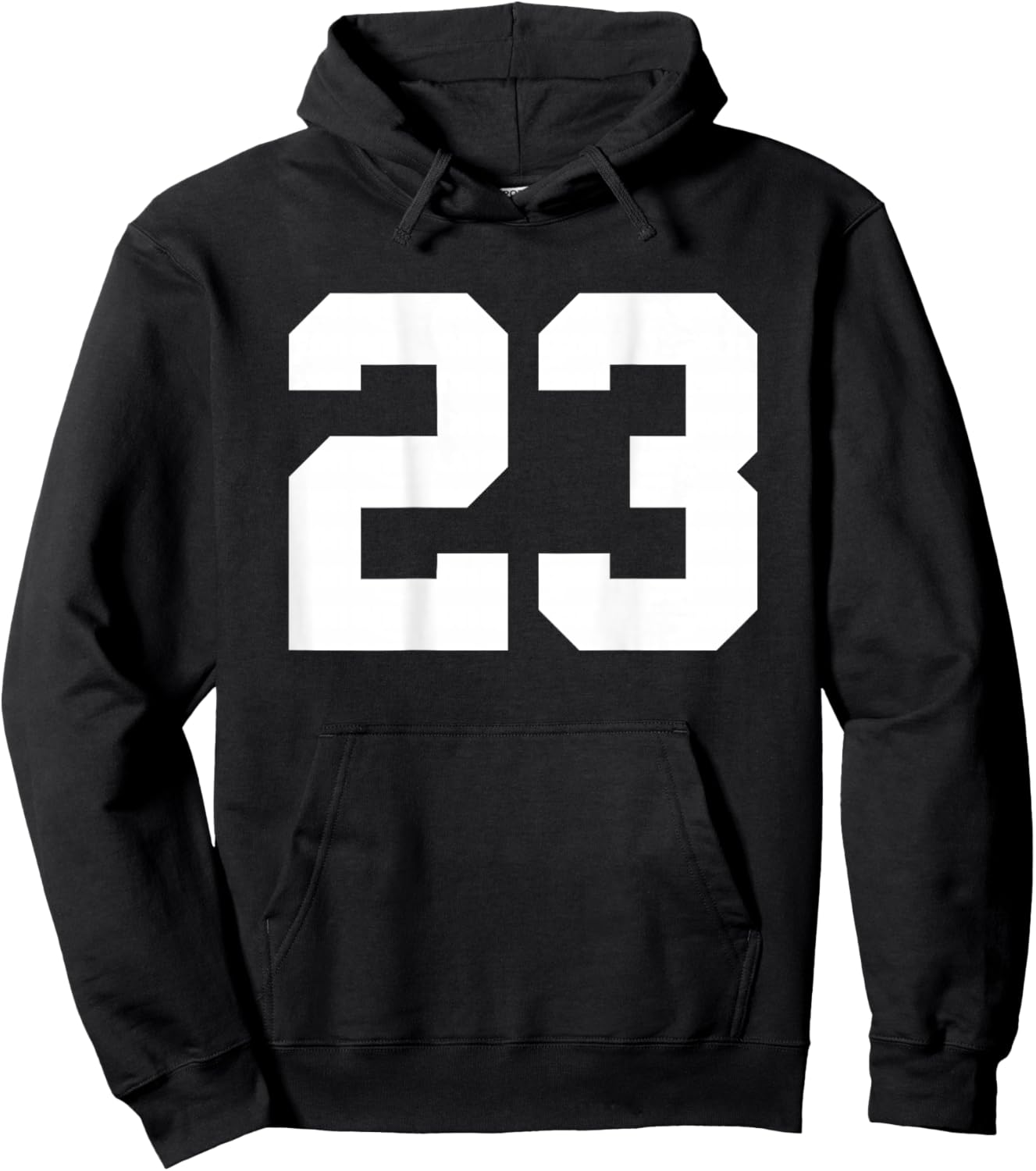 Number 23 (on Back) Sports Team Jersey Number Hoodie - Hoodie | Black