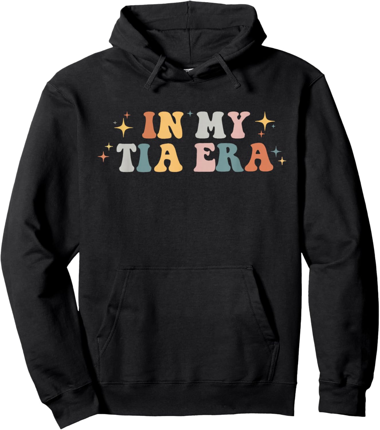 in My Tia Era Retro Groovy Funny Cool Aunt Auntie Club Hoodie - Hoodie | Black
