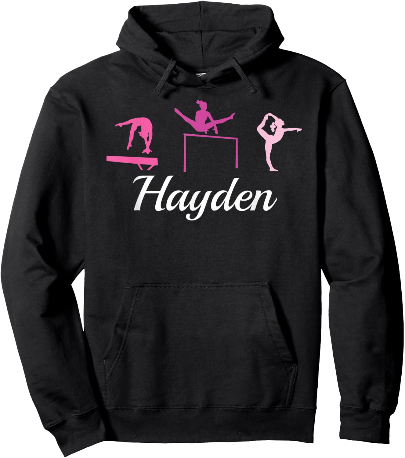 Hayden Name Gift Personalized Gymnastics Hoodie - Hoodie | Black