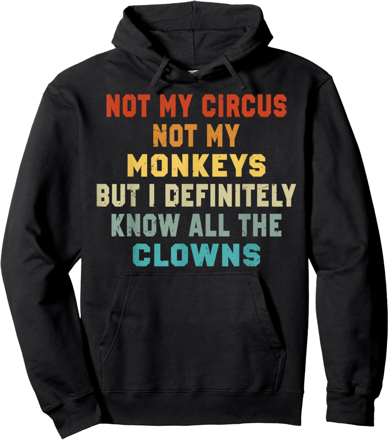 Not My Circus Not My Monkeys But I Know All The Clowns Hoodie - Hoodie | Black