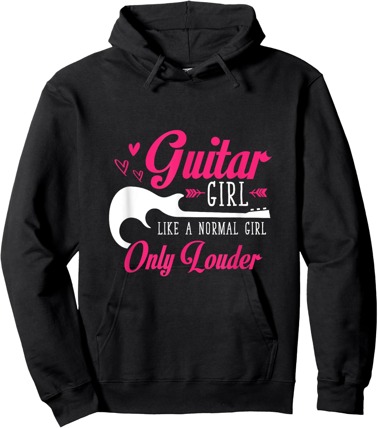 Guitar Girl Just Like A Normal Girl Only Louder Guitar Hoodie - Hoodie | Black