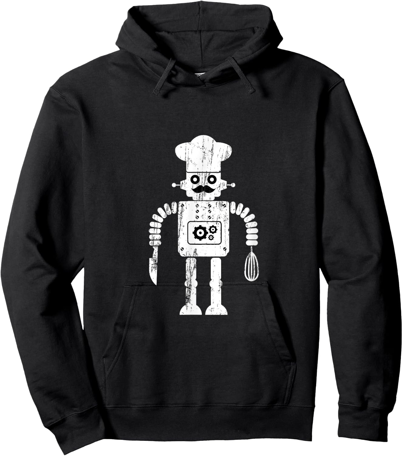 Toy Robot Distressed Italian Chef Kitchen Cook Hoodie - Hoodie | Black