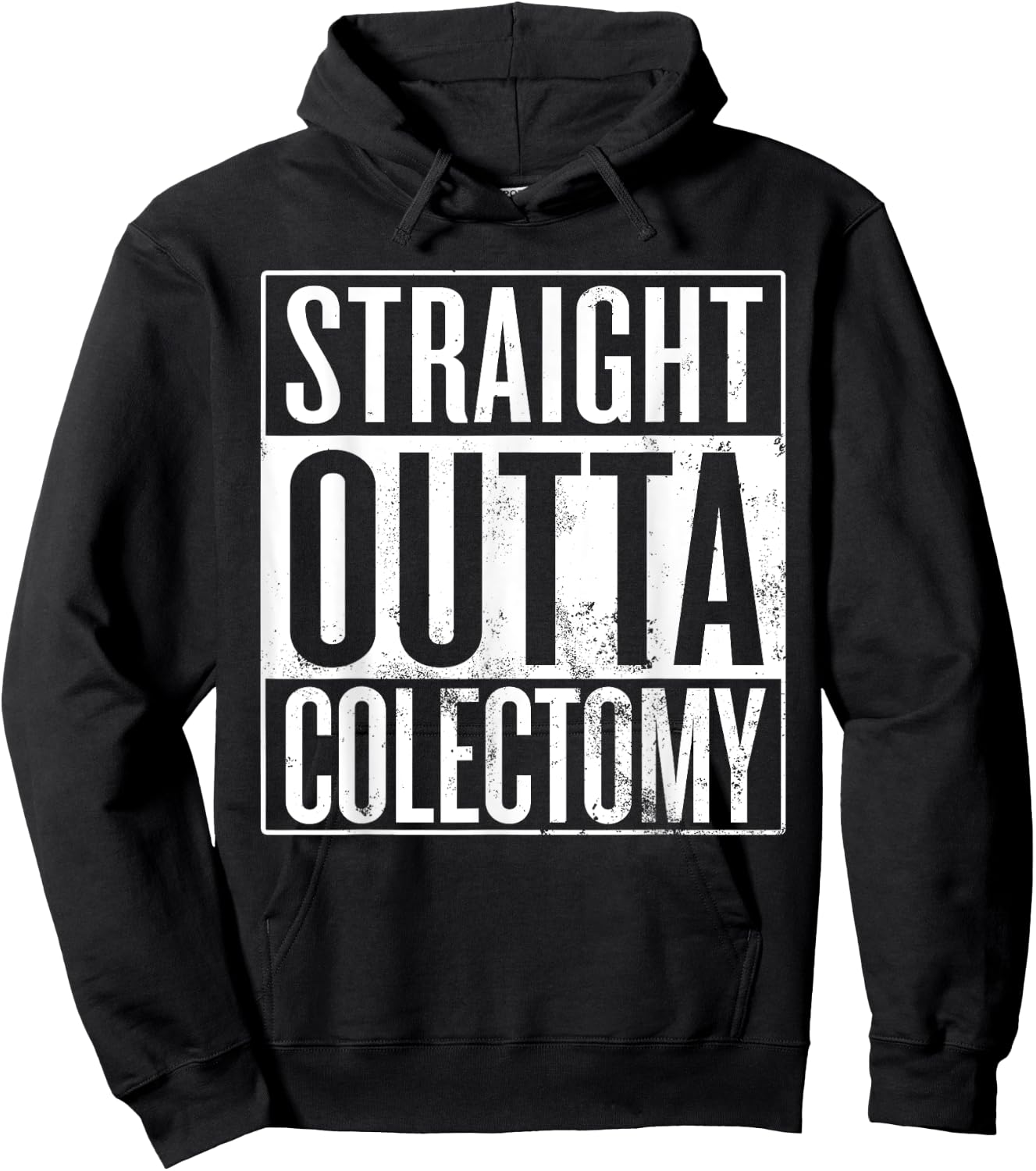 Straight Outta Colectomy, Partial Colon Removal Surgery Hoodie - Hoodie | Black