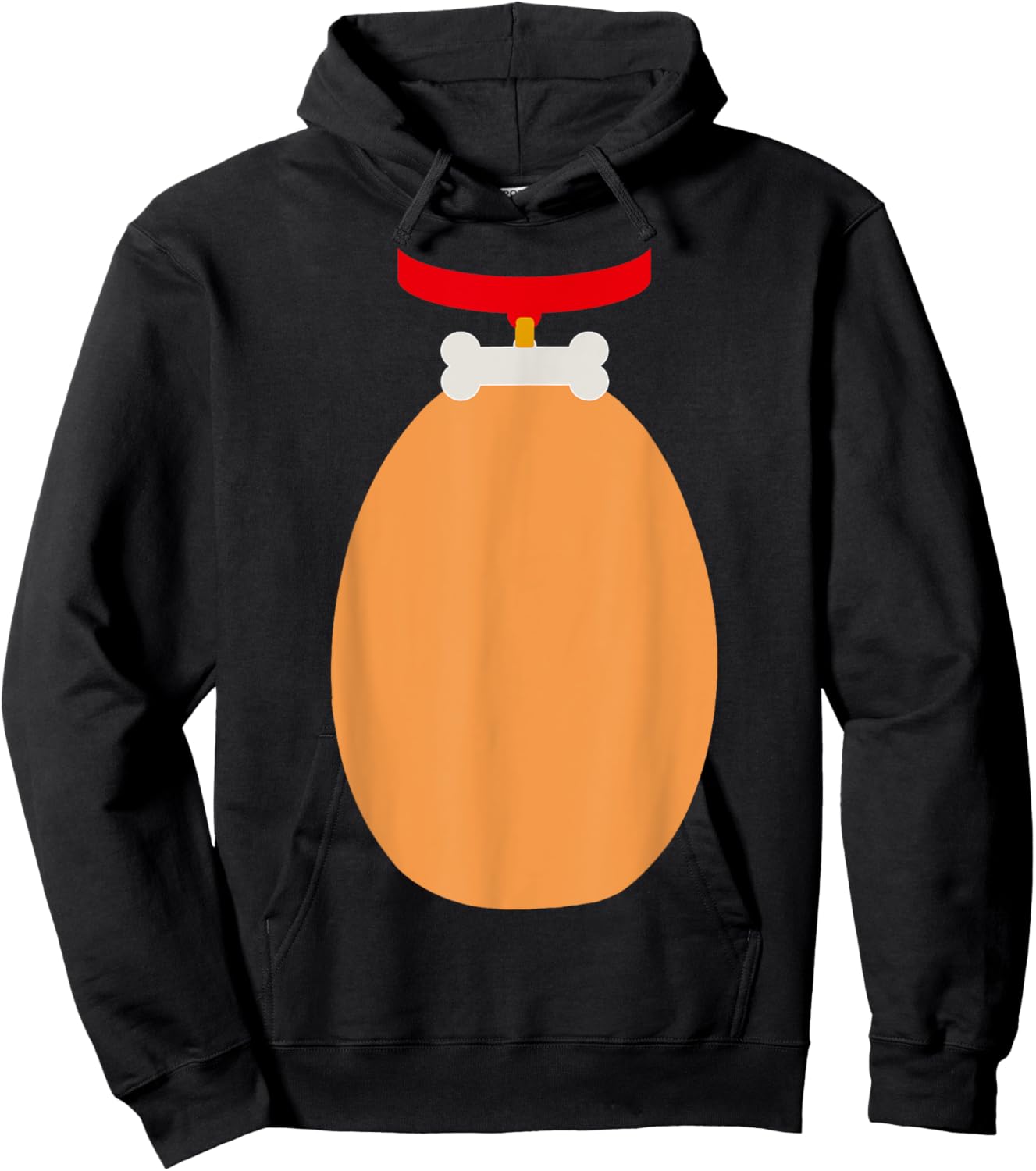 Funny belly dog with bone collar easy DIY halloween costume Hoodie - Hoodie | Black