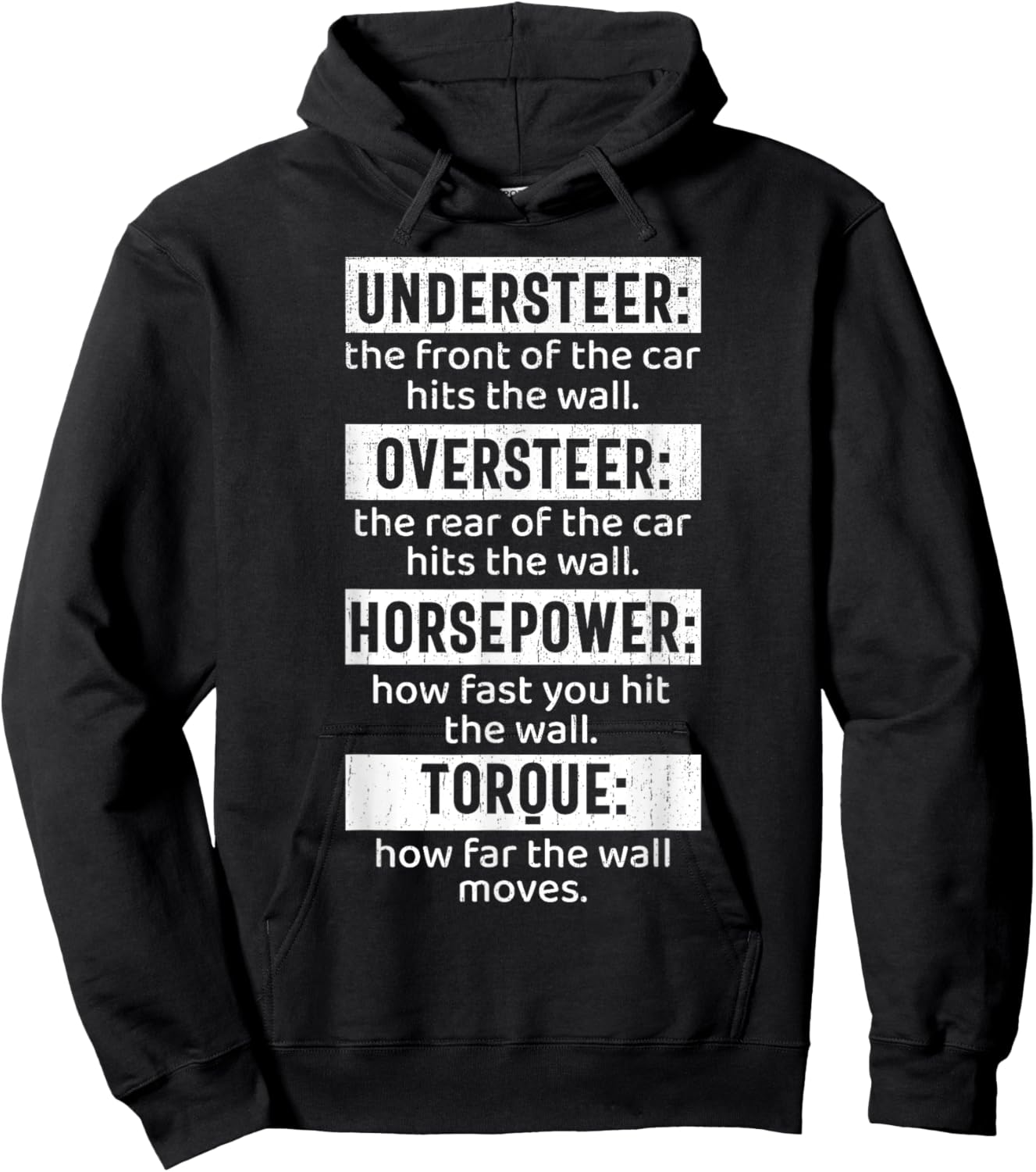 Automotive Funny Understeer Oversteer Horsepower Torque Hoodie - Hoodie | Black