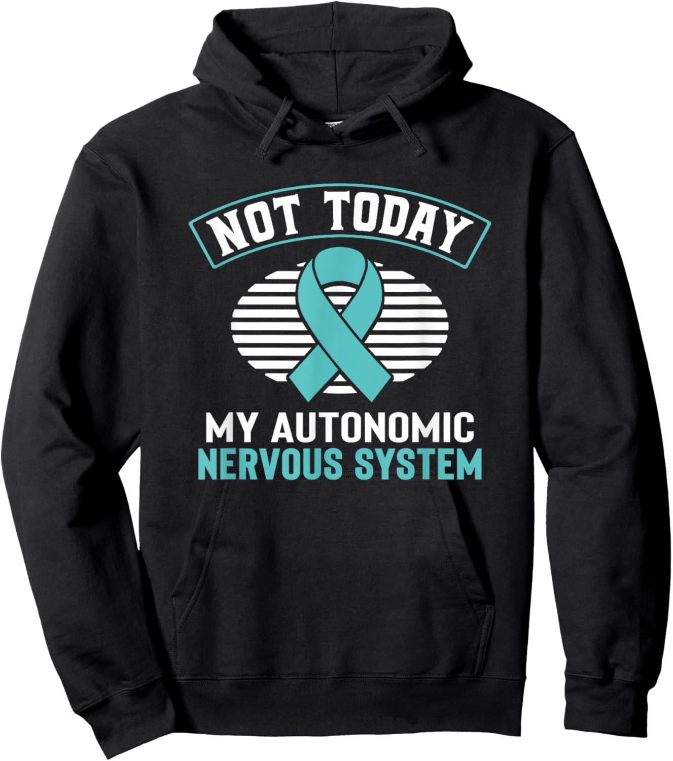 Dysautonomia Awareness Autonomic Turquoise Ribbon Pots Hoodie - Hoodie | Black
