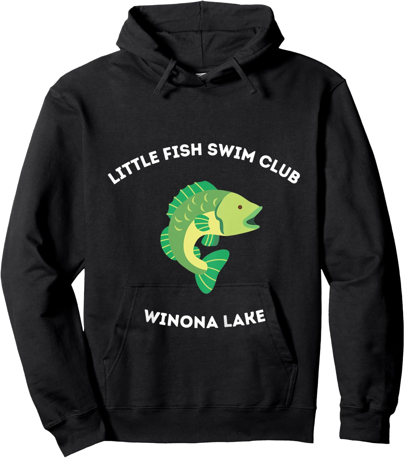 Kids Winona Lake, Indiana - Little Fish Cute Hoodie - Hoodie | Black