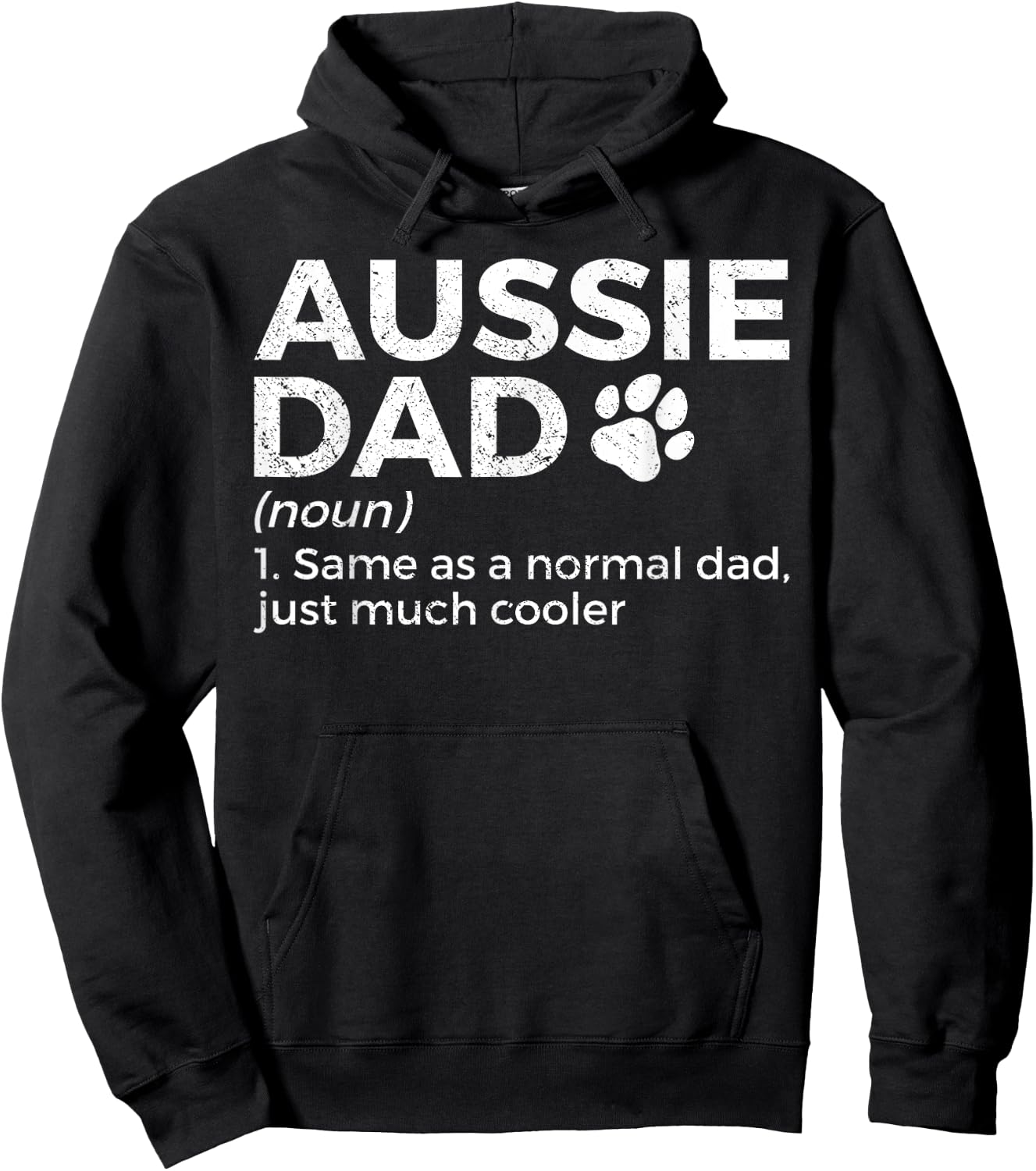 Funny Aussie Dad Definition Australian Shepherd Dog Dad Men Women Girls Kids Hoodie - Hoodie | Black