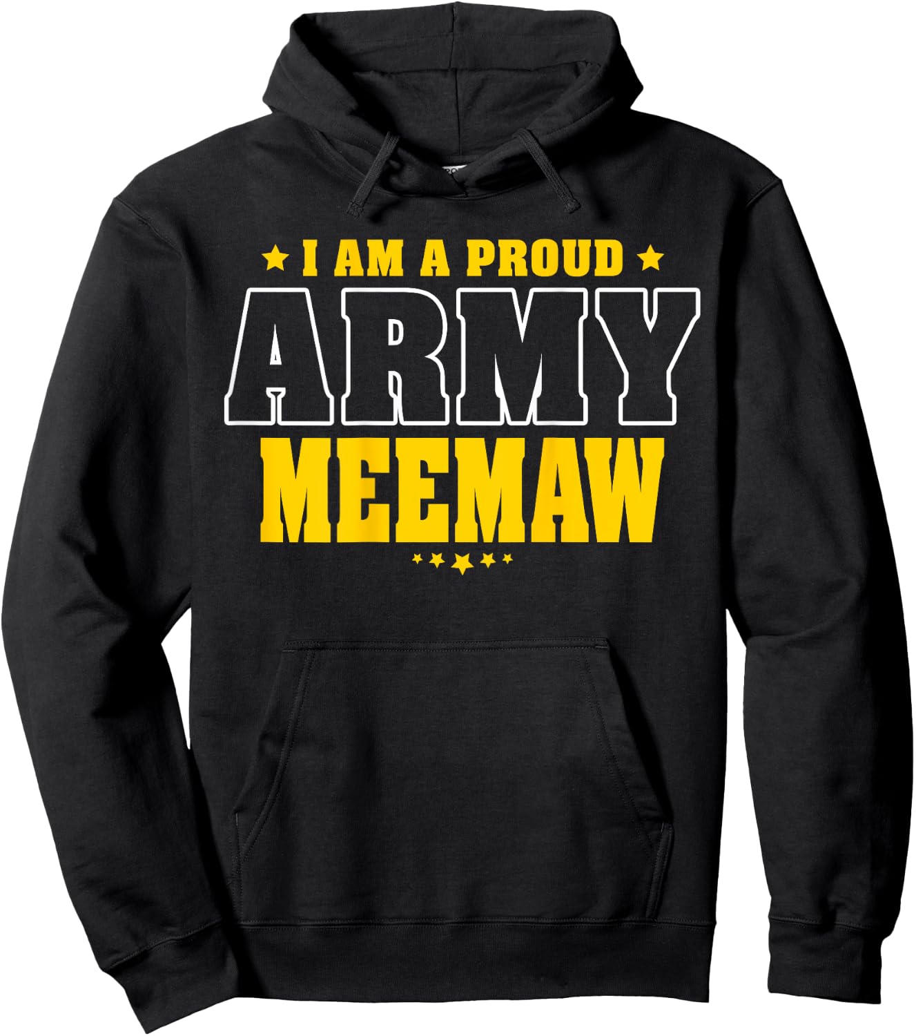 Proud Army Meemaw Patriotic Pride Military Grandmother Men Hoodie - Hoodie | Black