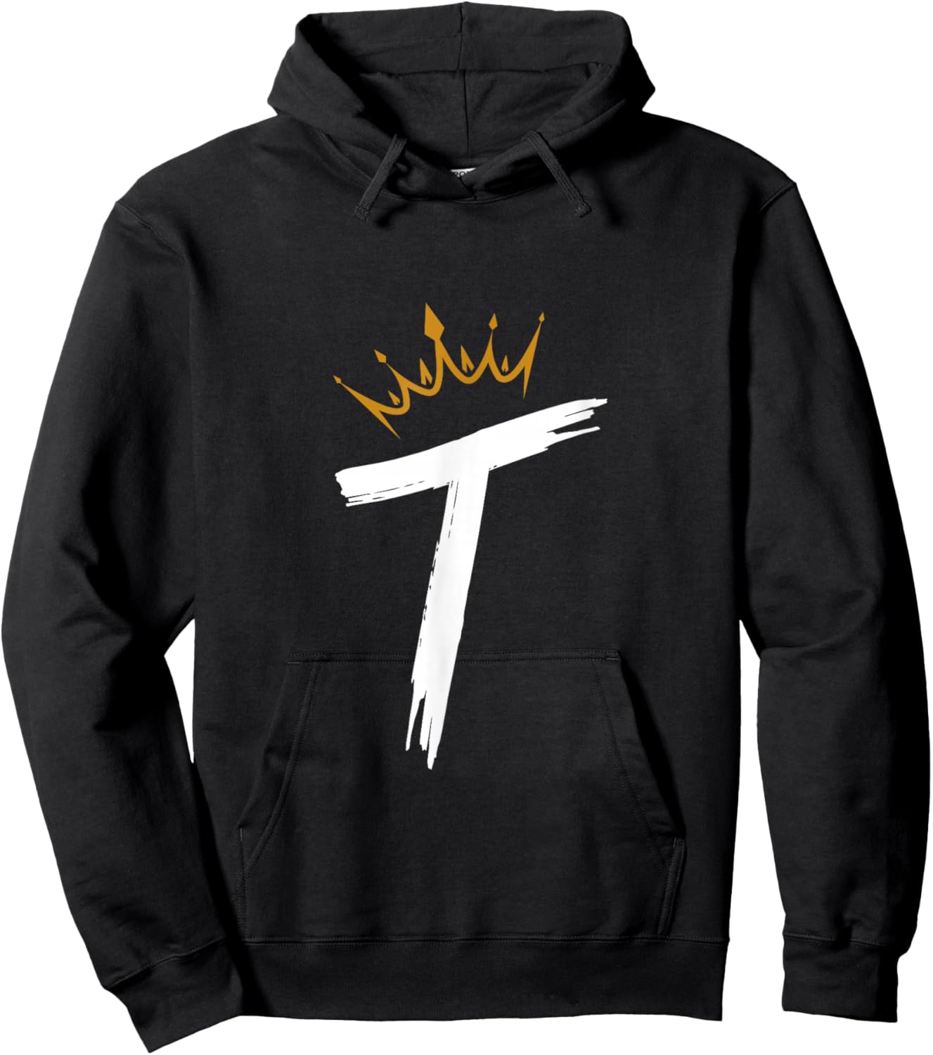 Queen King Letter T - Favorite Letter With Crown Alphabet Hoodie - Hoodie | Black