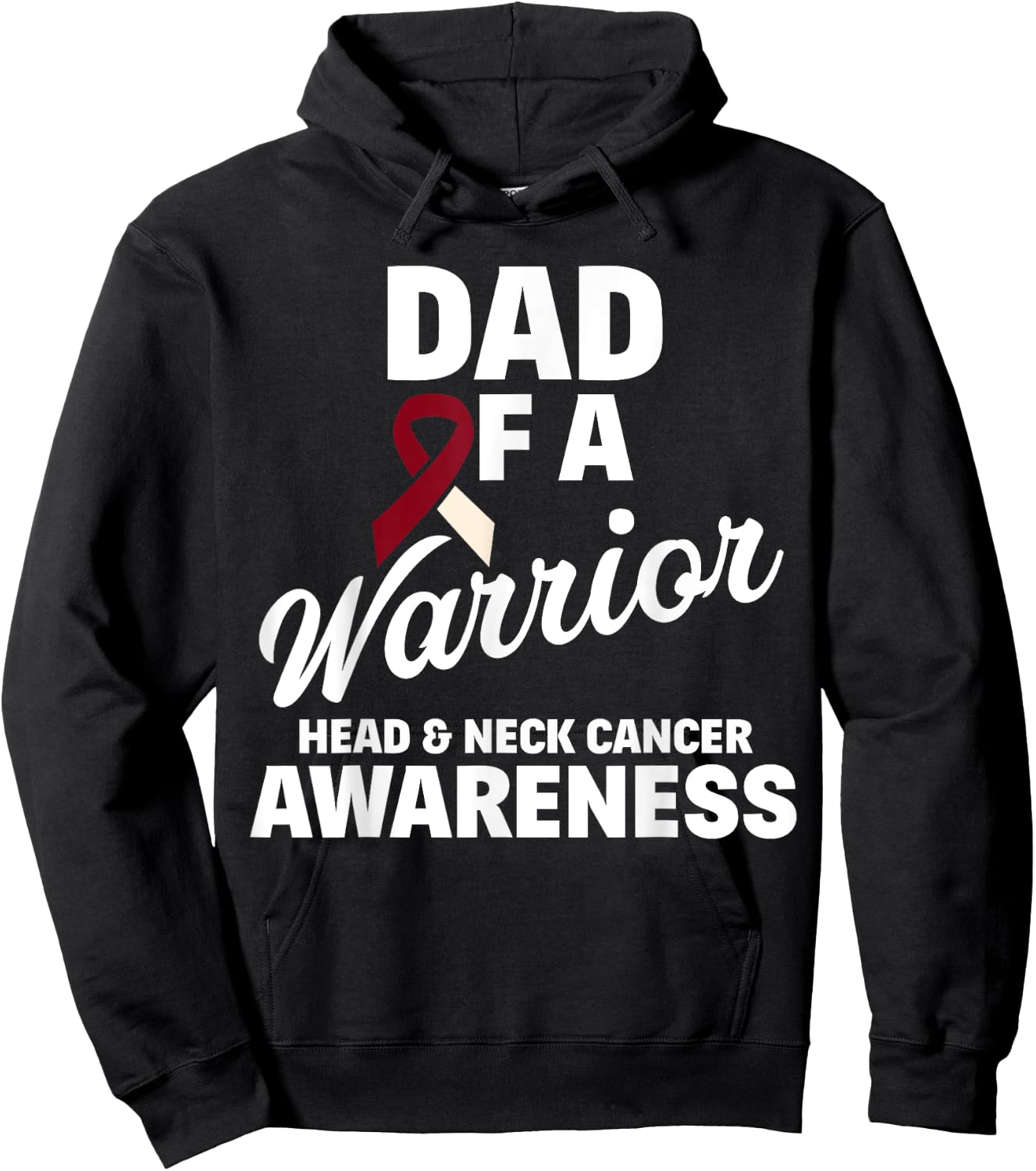 Oral Head & Neck Cancer Awareness Dad Of A Warrior Hoodie - Hoodie | Black