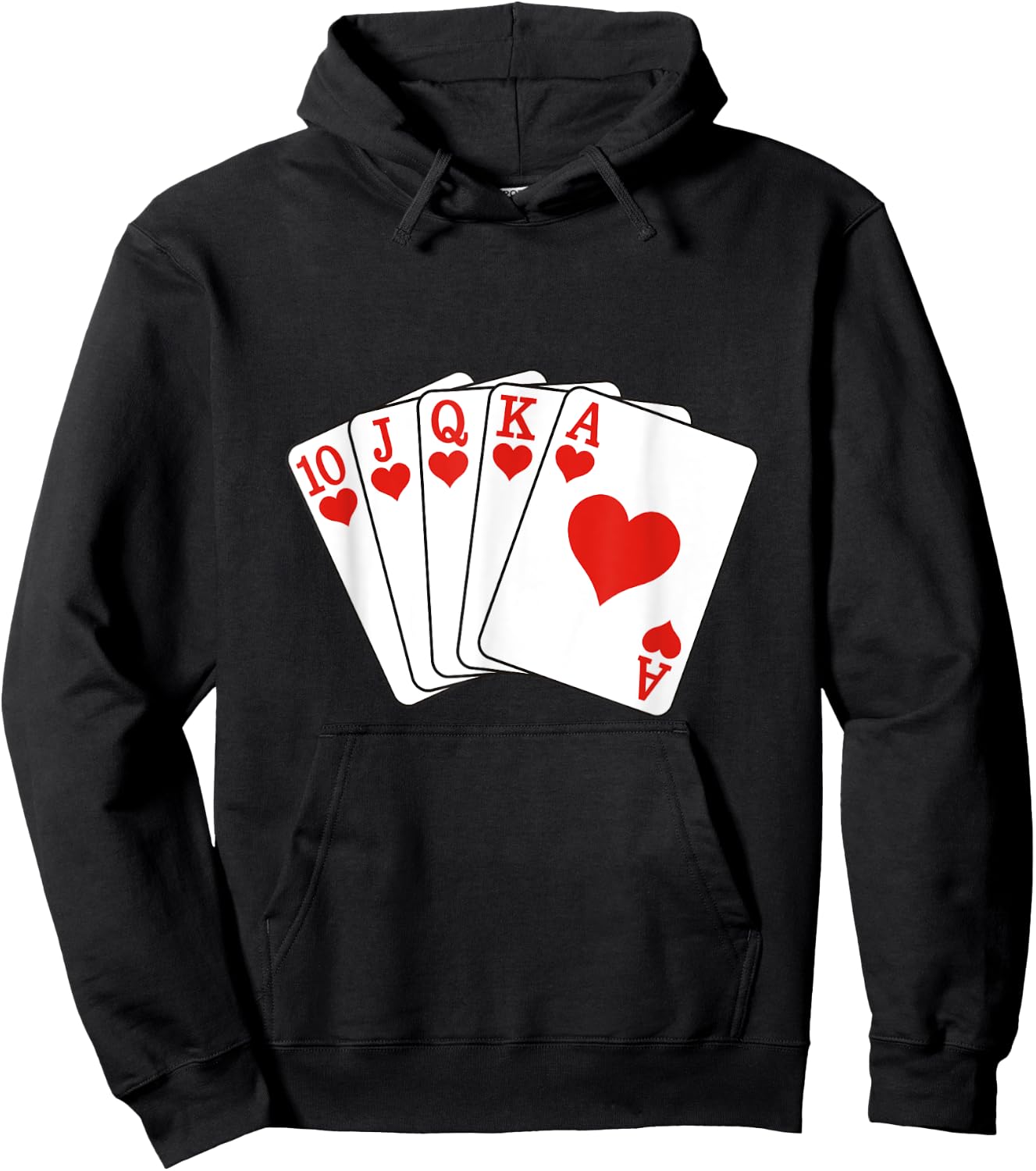 Royal Flush Hearts Hoodie - Hoodie | Black