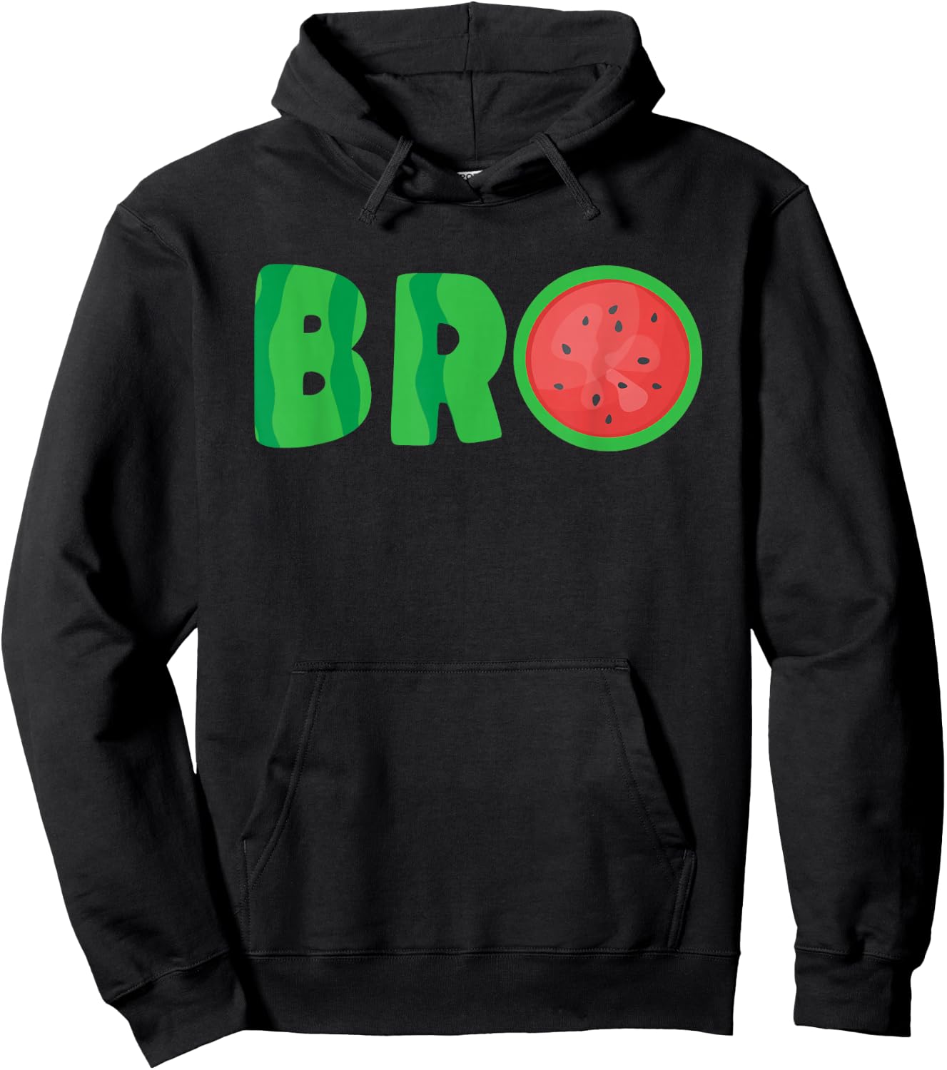 Bro Watermelon Cool Summer Tropical Fruit Melon Hoodie - Hoodie | Black