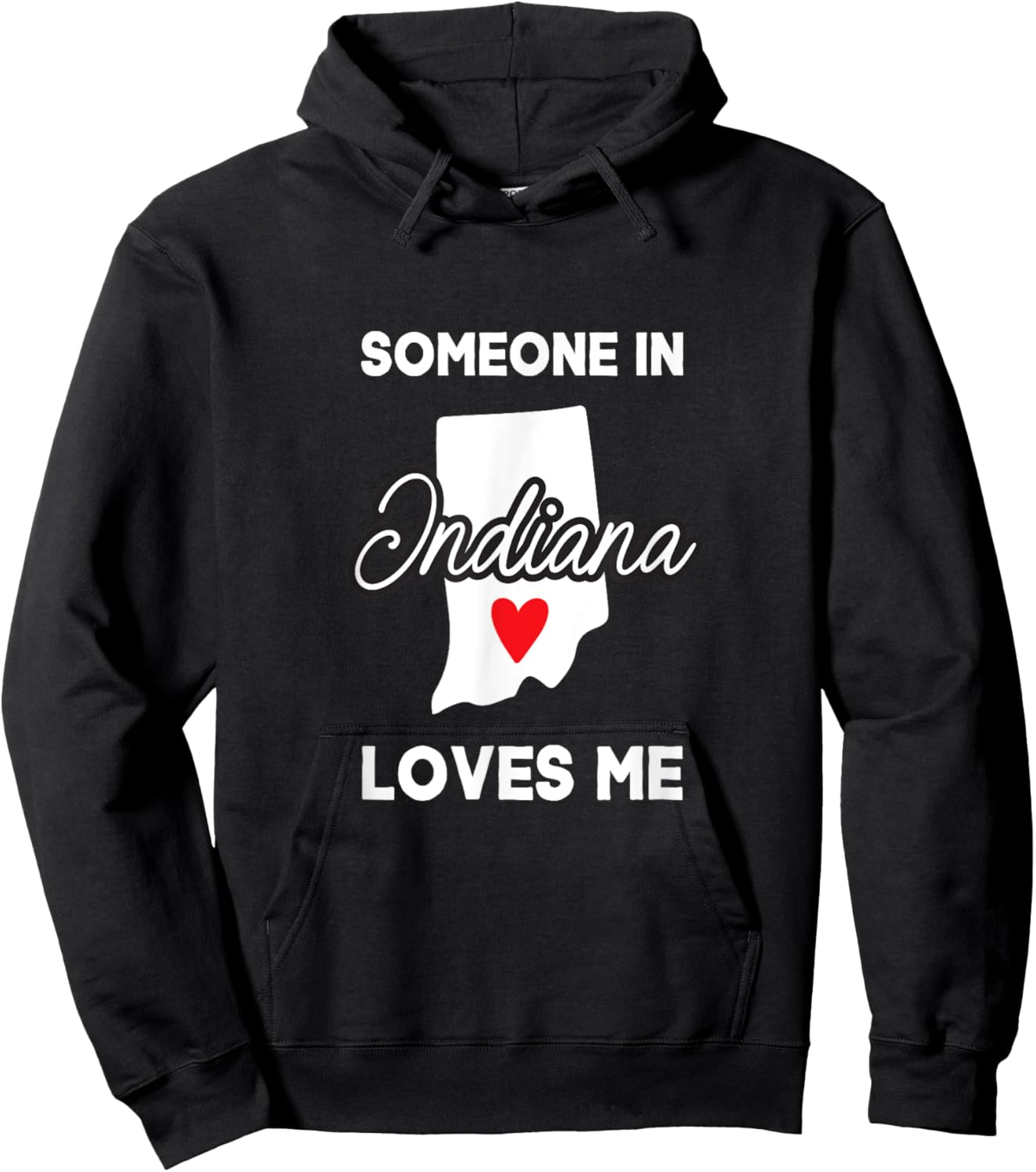 Someone In Indiana Loves Me Heart Vintage State Funny Saying Hoodie - Hoodie | Black