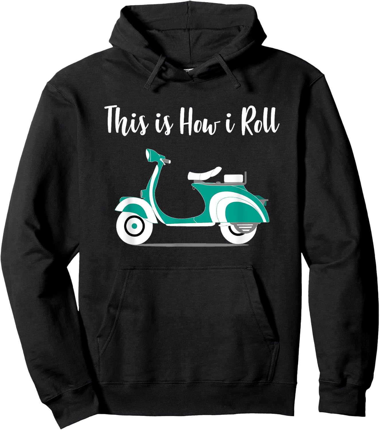 This is How I Roll Vintage Scooter Moped Hoodie - Hoodie | Black