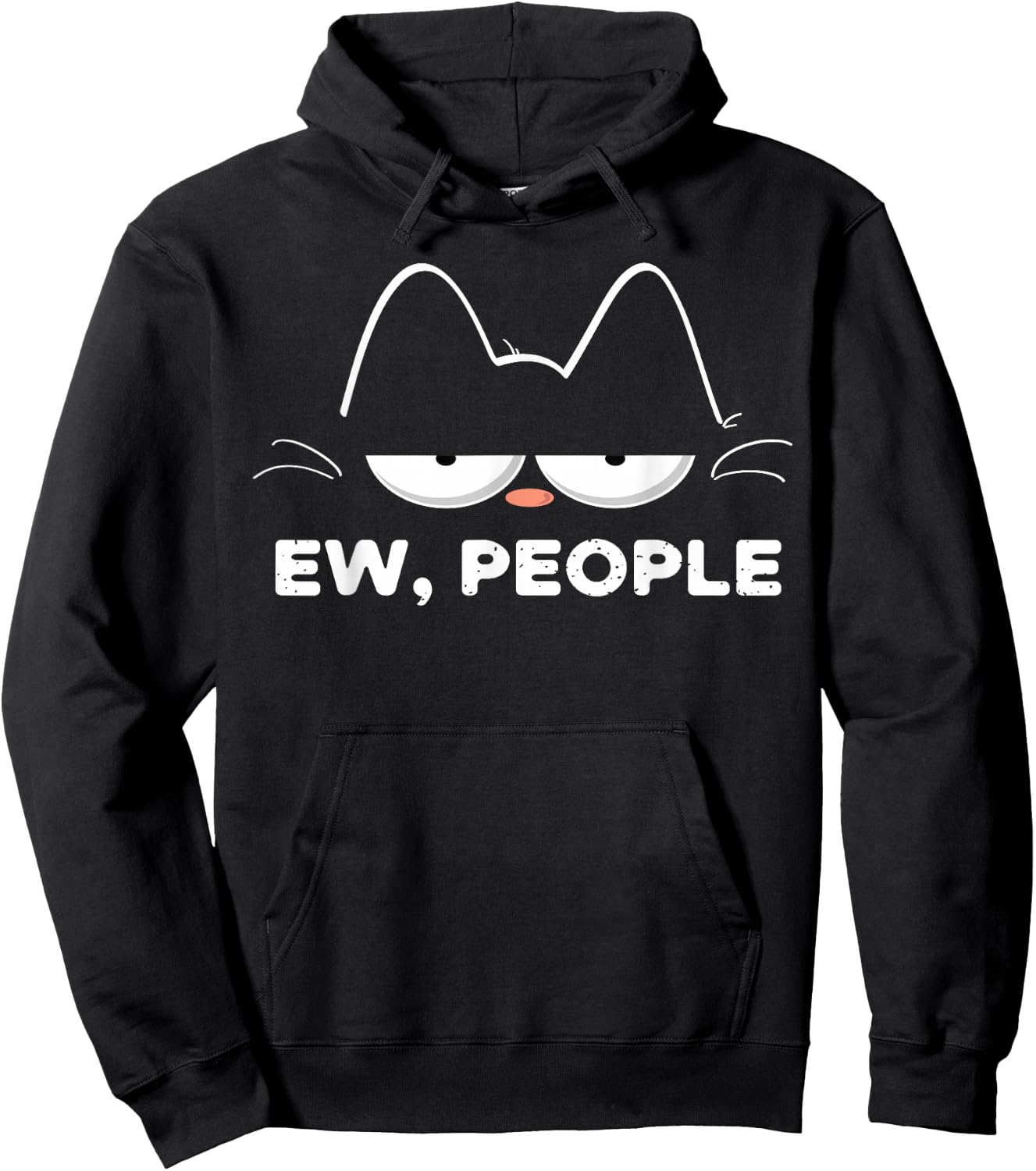 Ew People Cat Funny Meh Hoodie - Hoodie | Black