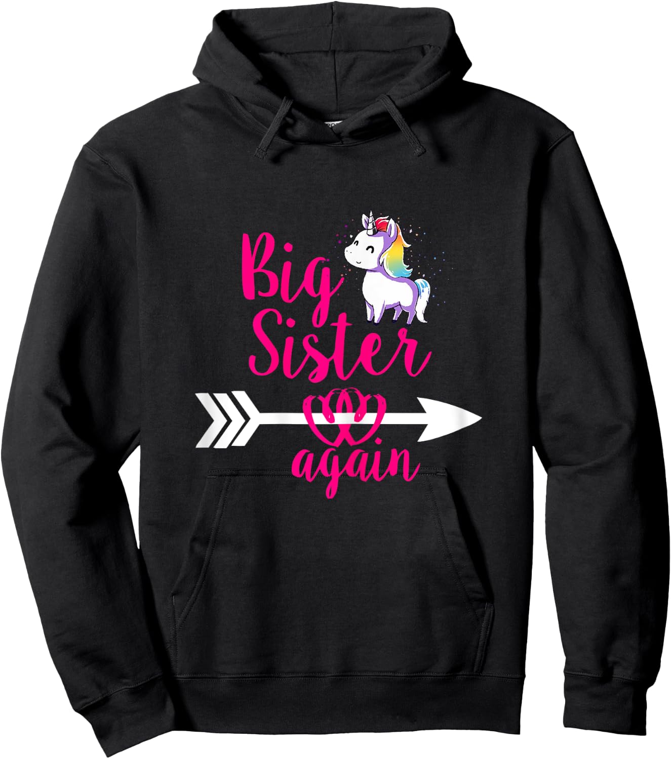 Big Sister again Sibling Older Daughter Hoodie - Hoodie | Black