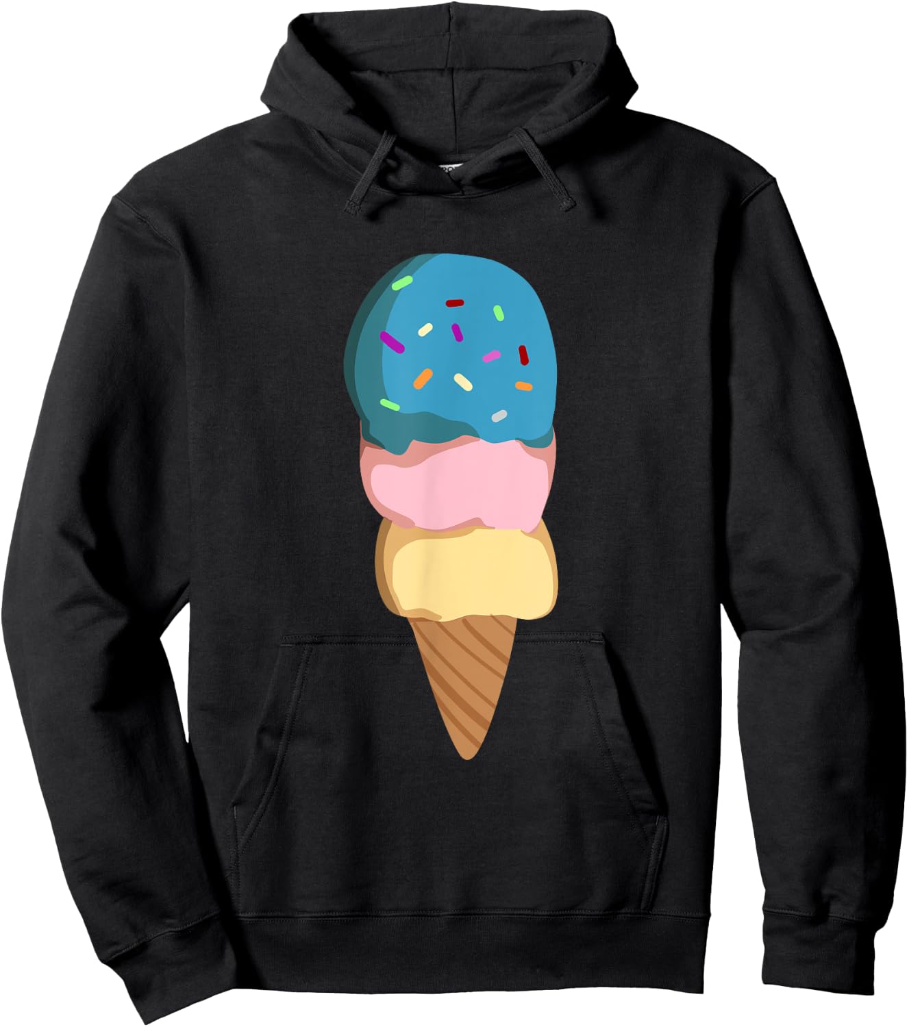 Ice Cream Gift Girls & Women - Ice Cream Cone Hoodie - Hoodie | Black