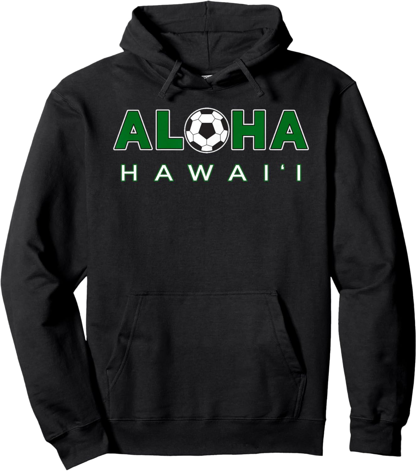 ALOHA Hawaii Soccer Ball: Aloha with Soccer Ball Hoodie - Hoodie | Black