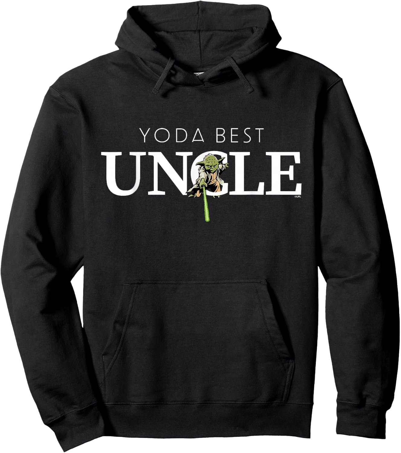 Star Wars Yoda Best Uncle Lightsaber Gift Family Hoodie - Hoodie | Black