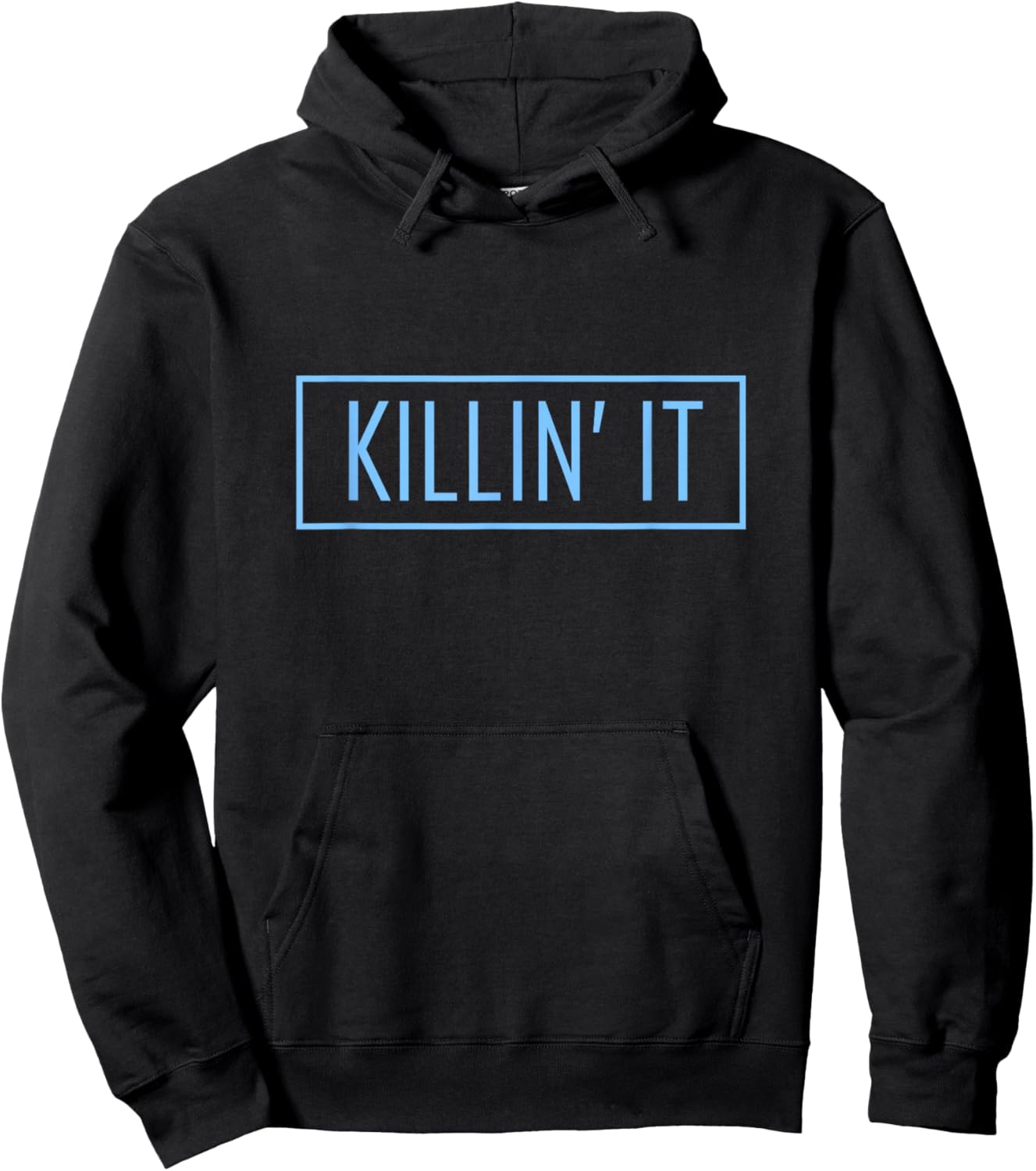 Blue Killin' Blue Color Graphic Hoodie - Hoodie | Black