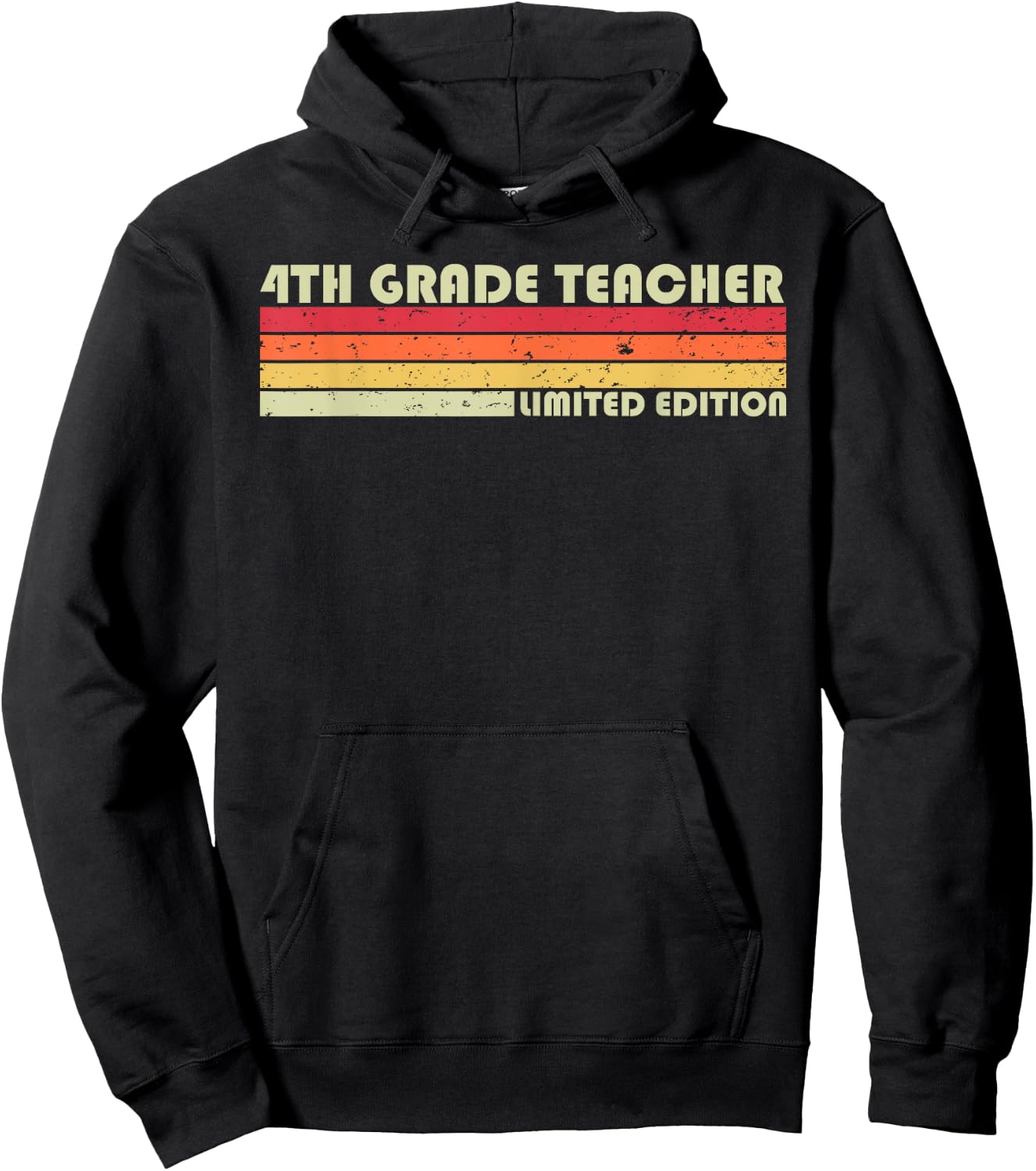 4TH GRADE TEACHER Funny Job Title Profession Birthday Worker Women Girls Kids Hoodie - Hoodie | Black