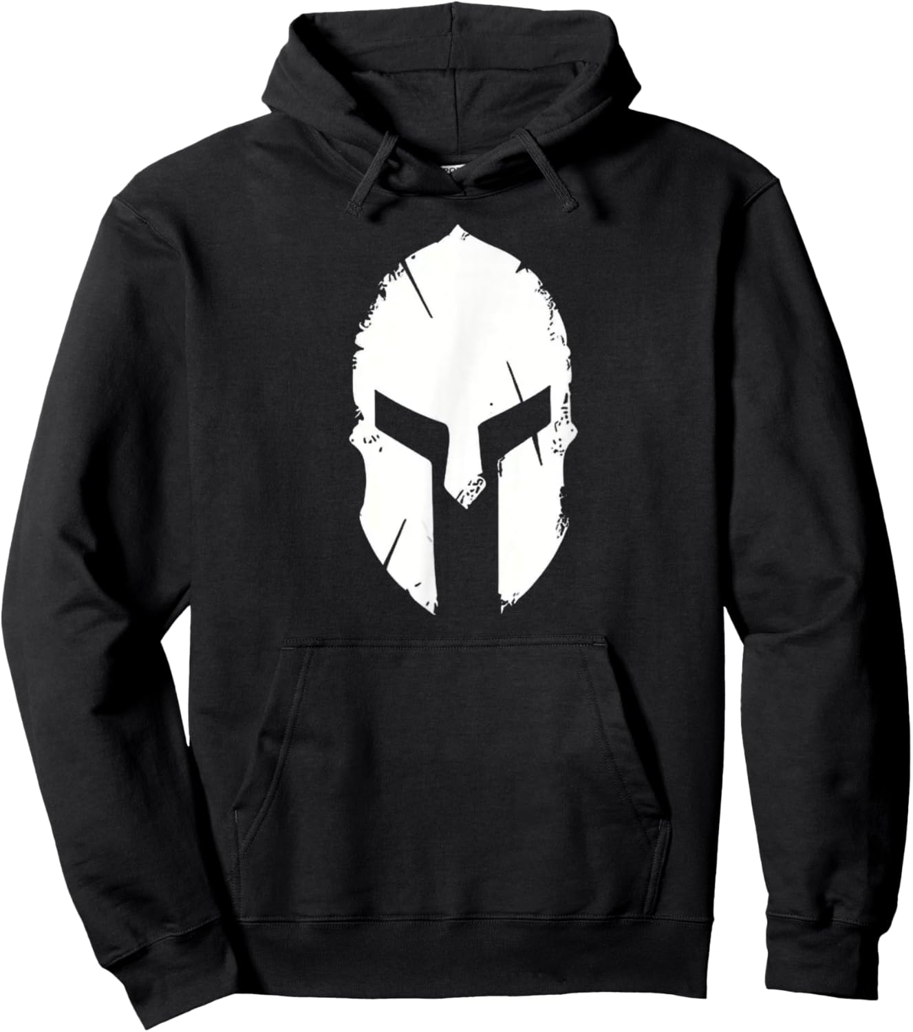Spartan Helmet - Ancient Greece Inspired Warrior Emblem Hoodie - Hoodie | Black